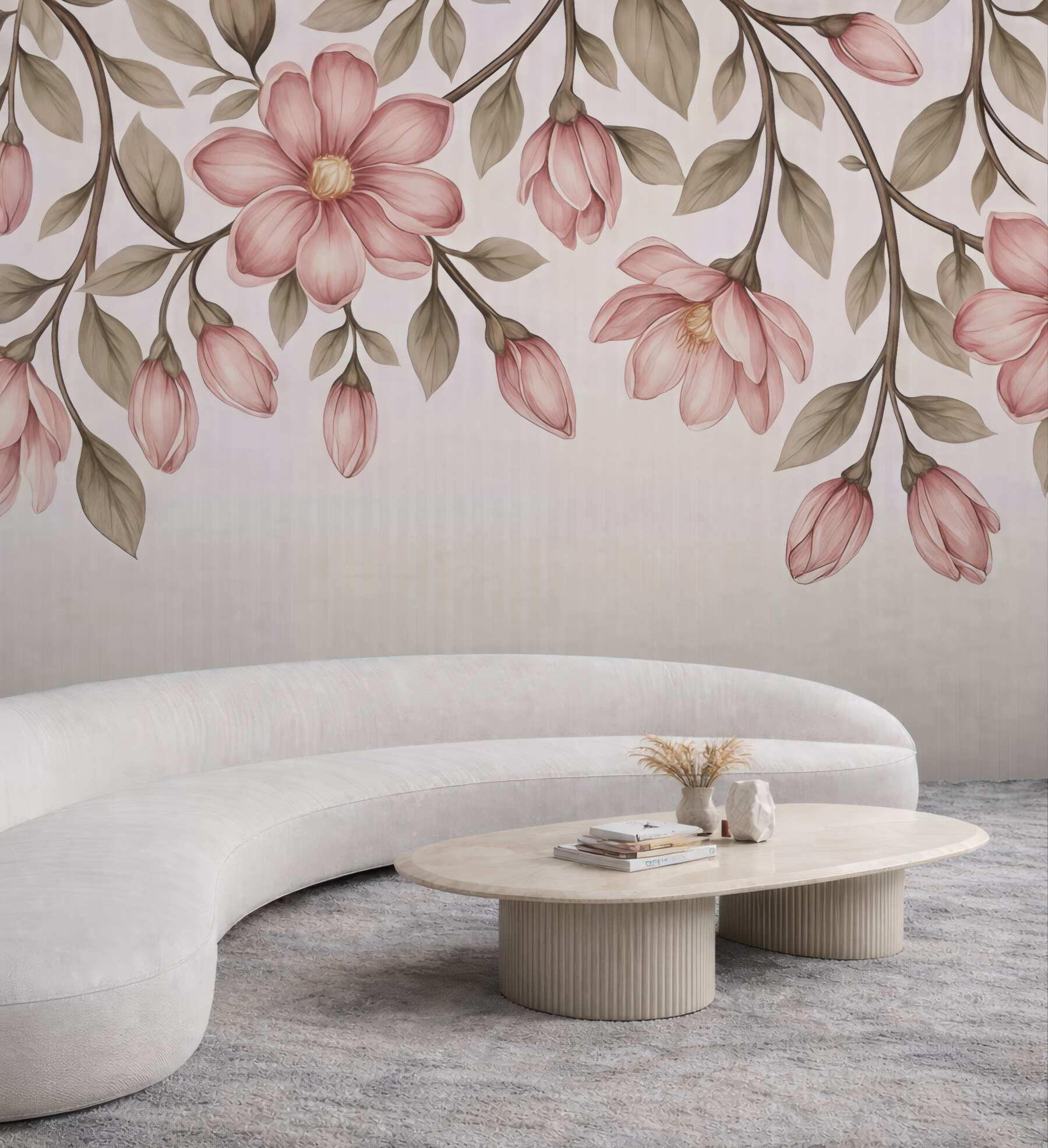 Fototapeta zwisające magnolie w pastelowym wdzięku