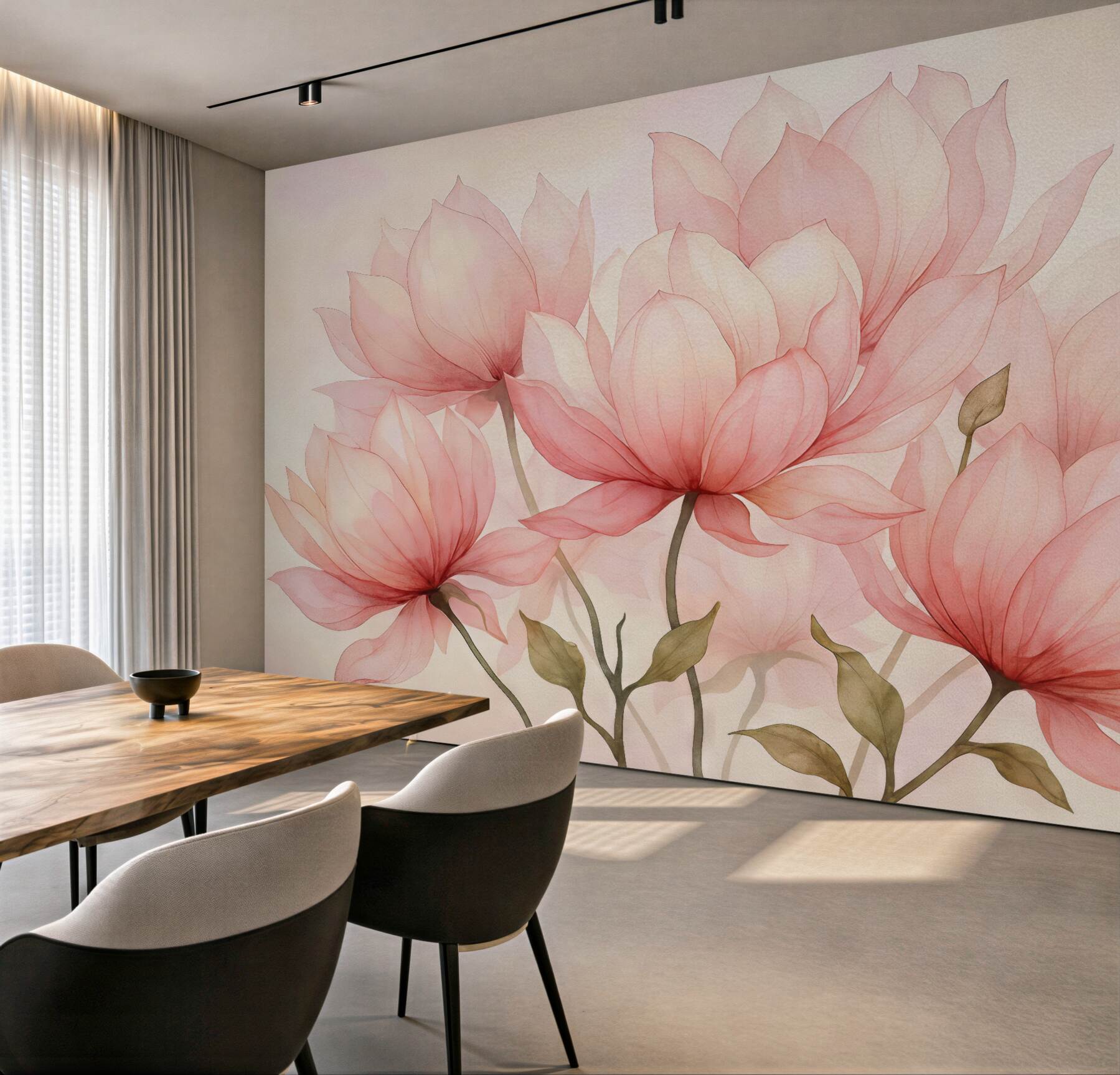 Fototapeta różowe magnolie w delikatnym rozkwicie