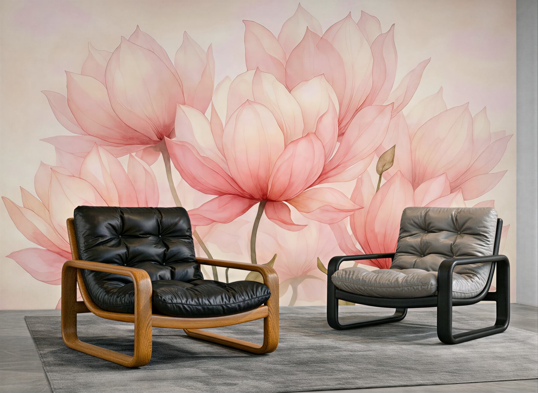 Fototapeta różowe magnolie w delikatnym rozkwicie