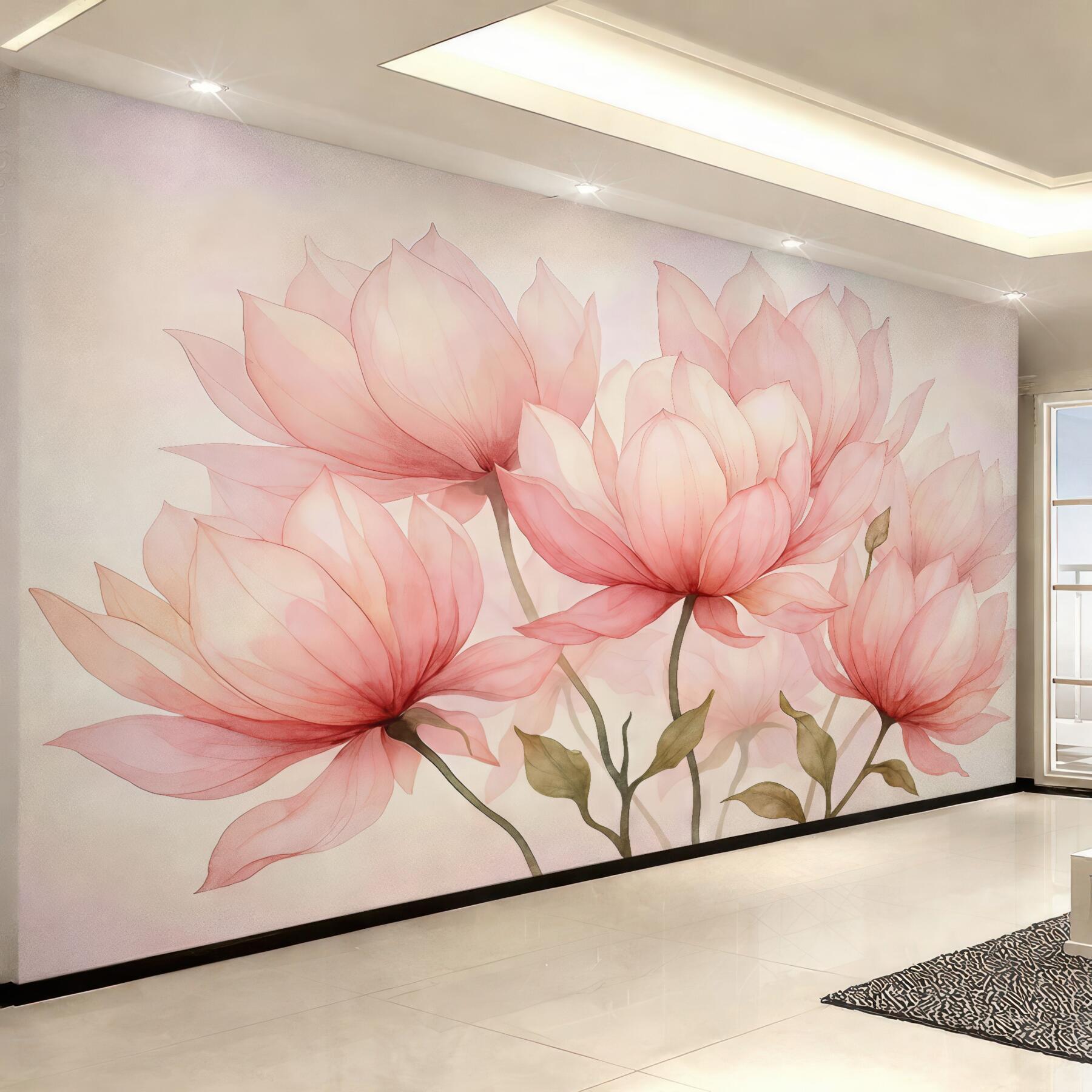 Fototapeta różowe magnolie w delikatnym rozkwicie