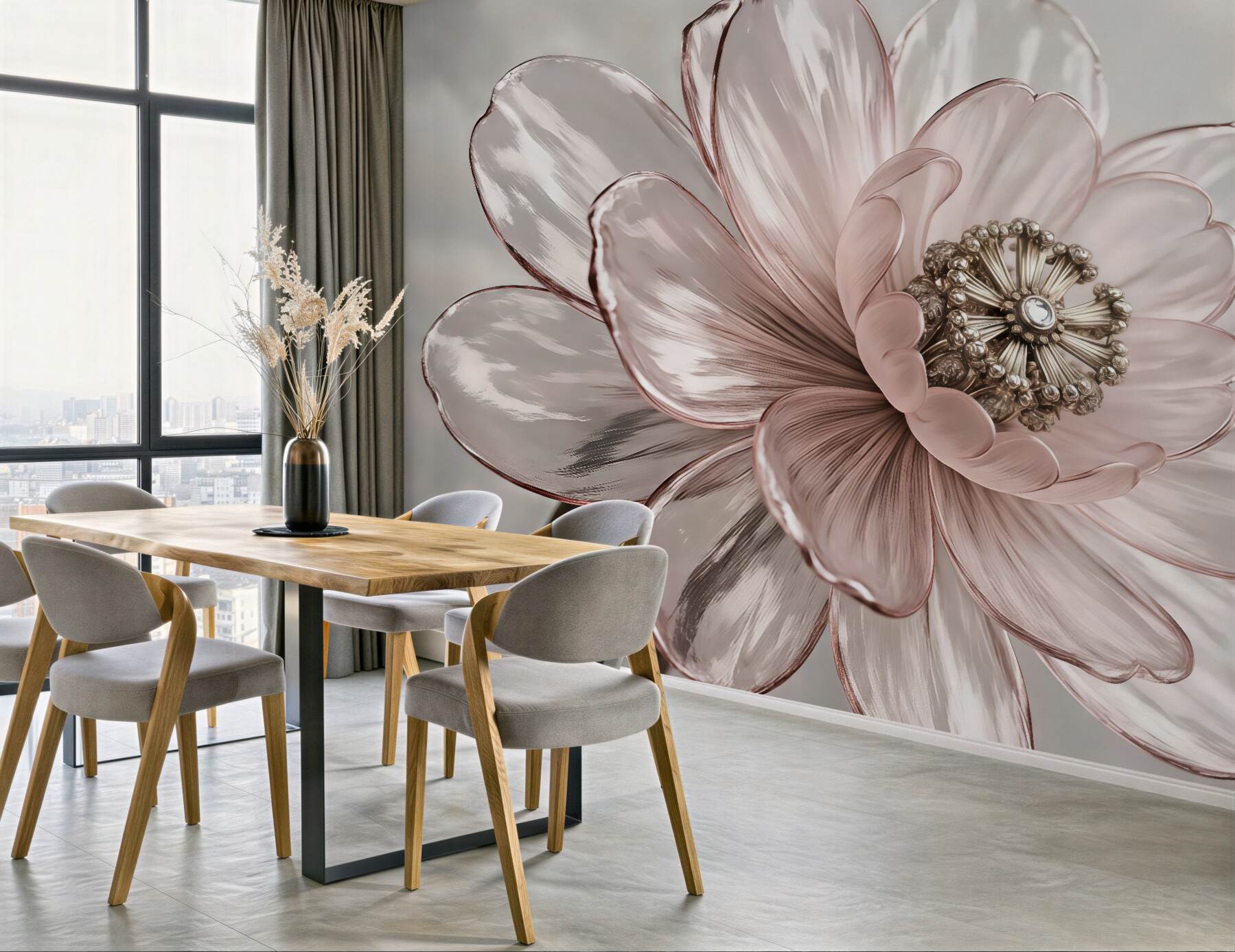 Fototapeta pudrowy kwiat w eleganckim blasku