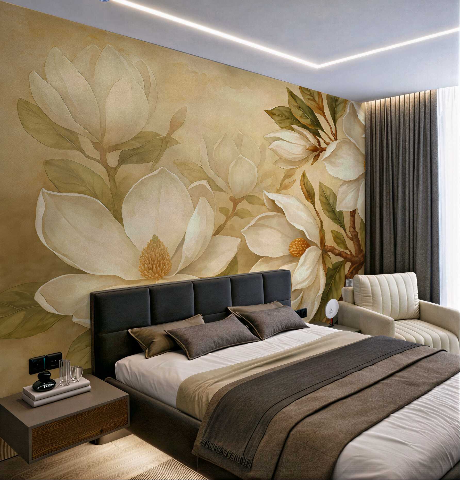 Fototapeta kremowe magnolie w eleganckim wydaniu