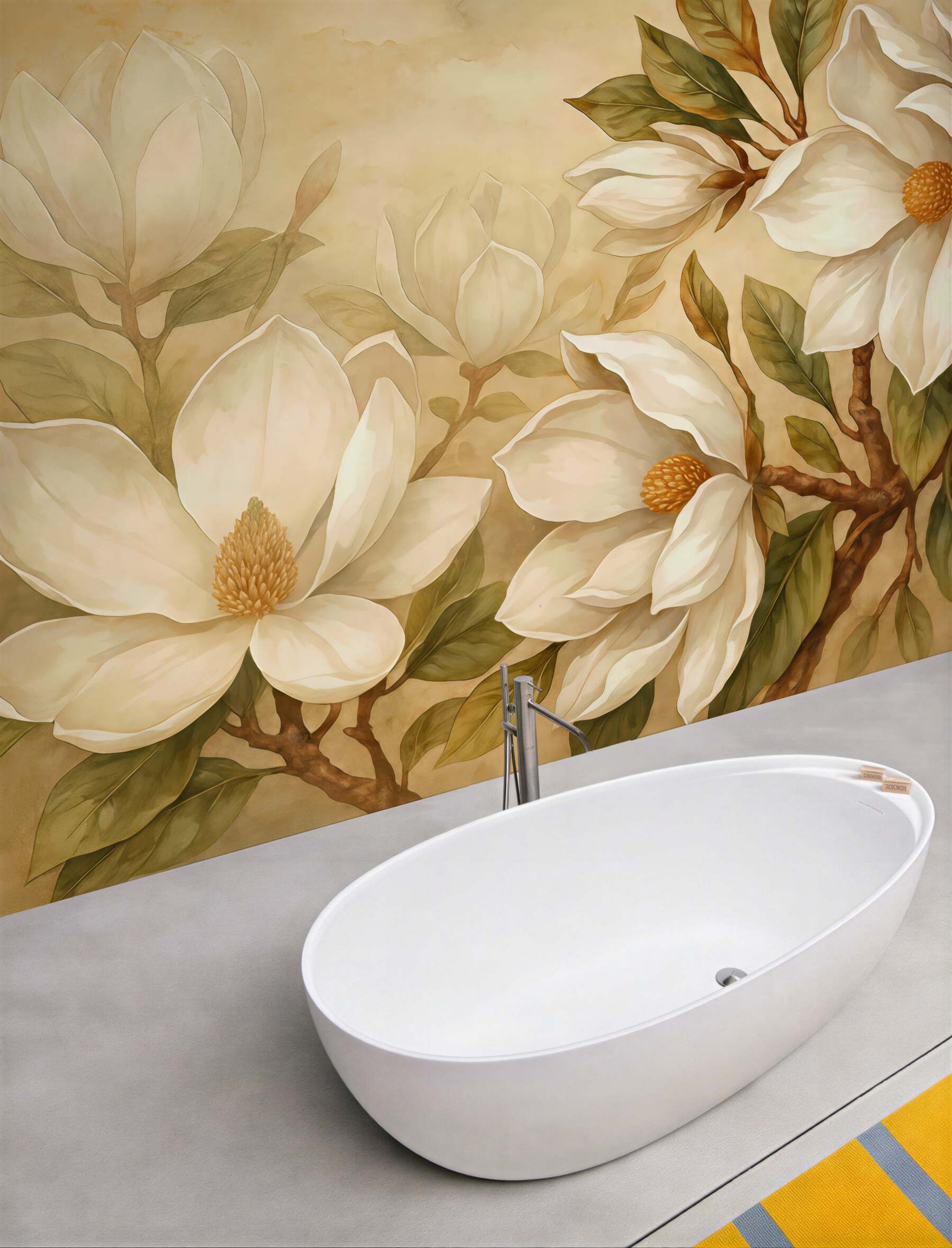 Fototapeta kremowe magnolie w eleganckim wydaniu