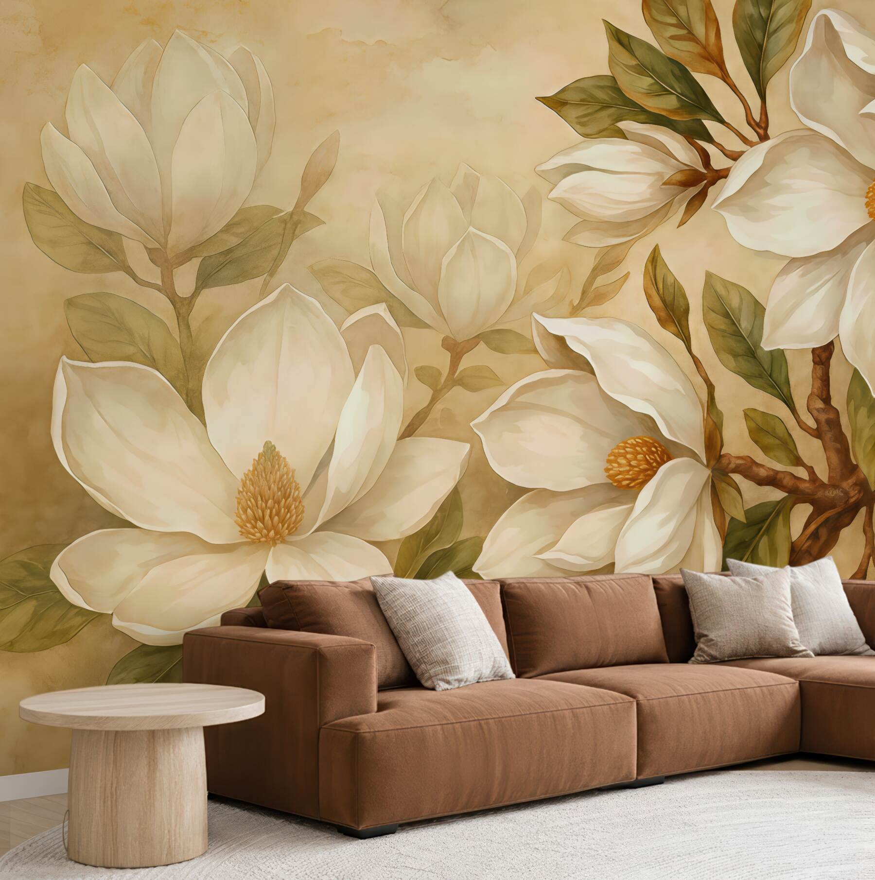 Fototapeta kremowe magnolie w eleganckim wydaniu