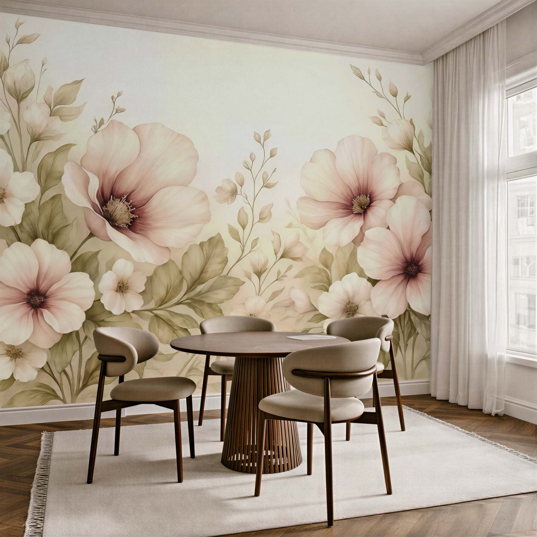 Fototapeta pastelowe kwiaty w subtelnym rozkwicie