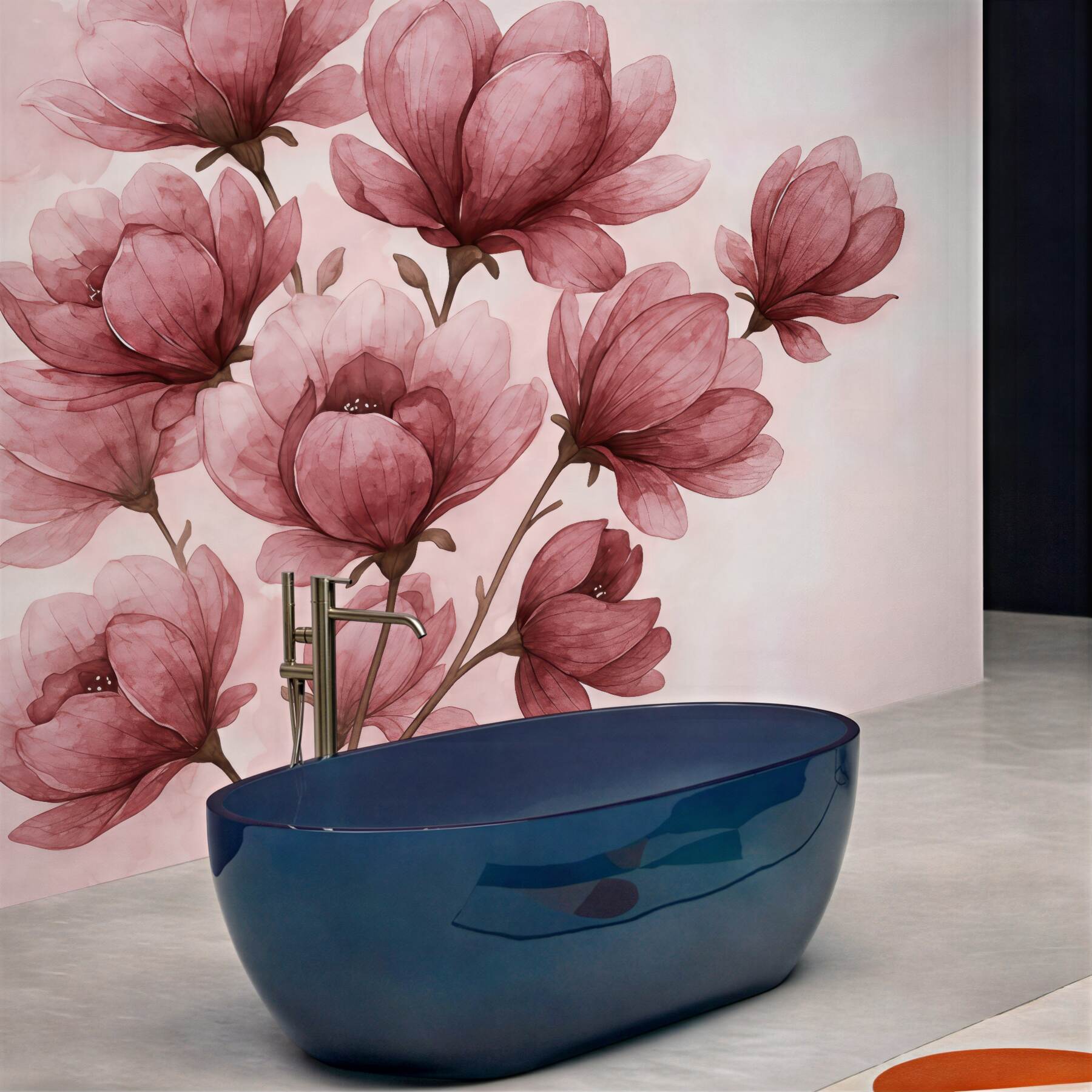 Fototapeta pudrowe magnolie w subtelnej akwareli