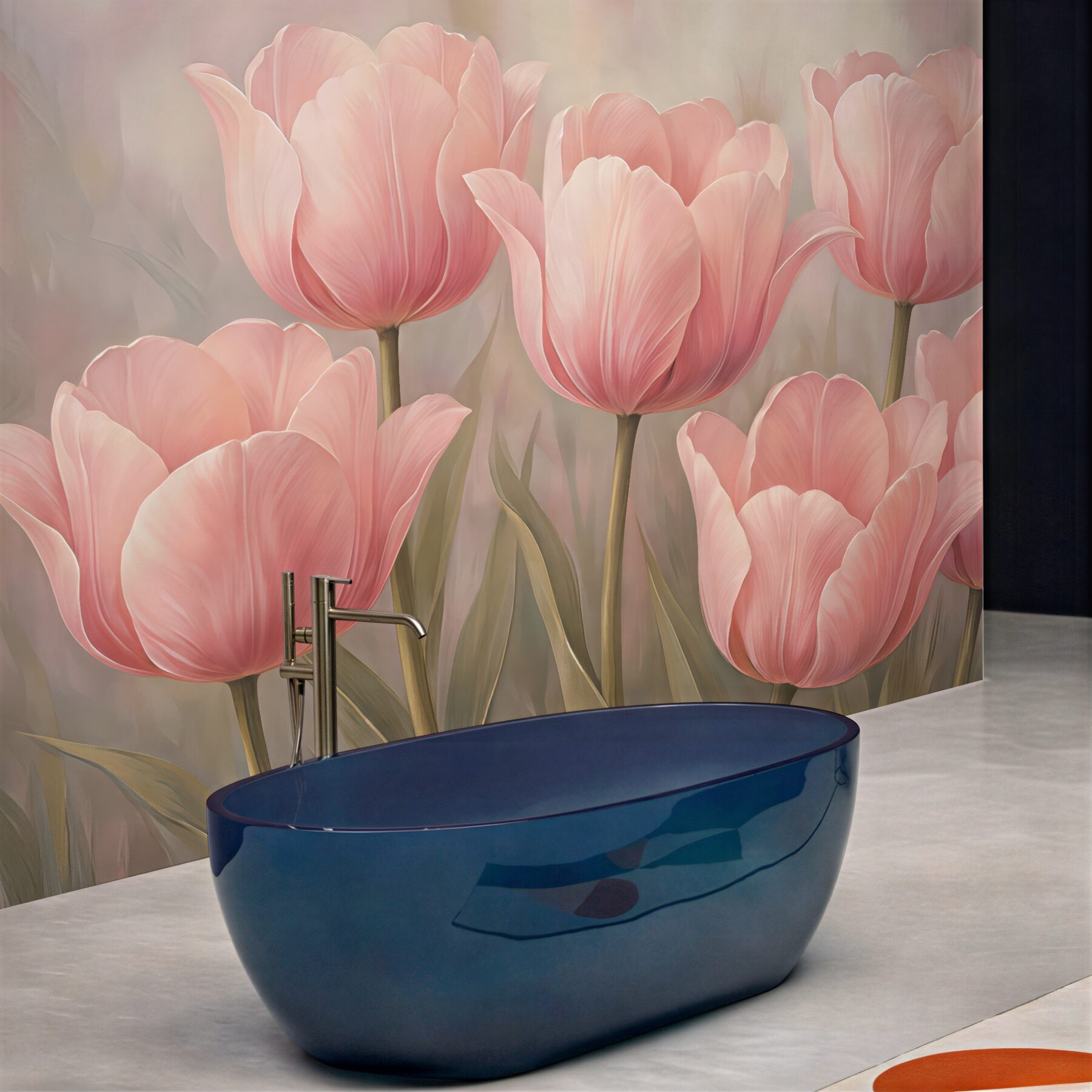 Fototapeta pudrowe tulipany w romantycznym blasku