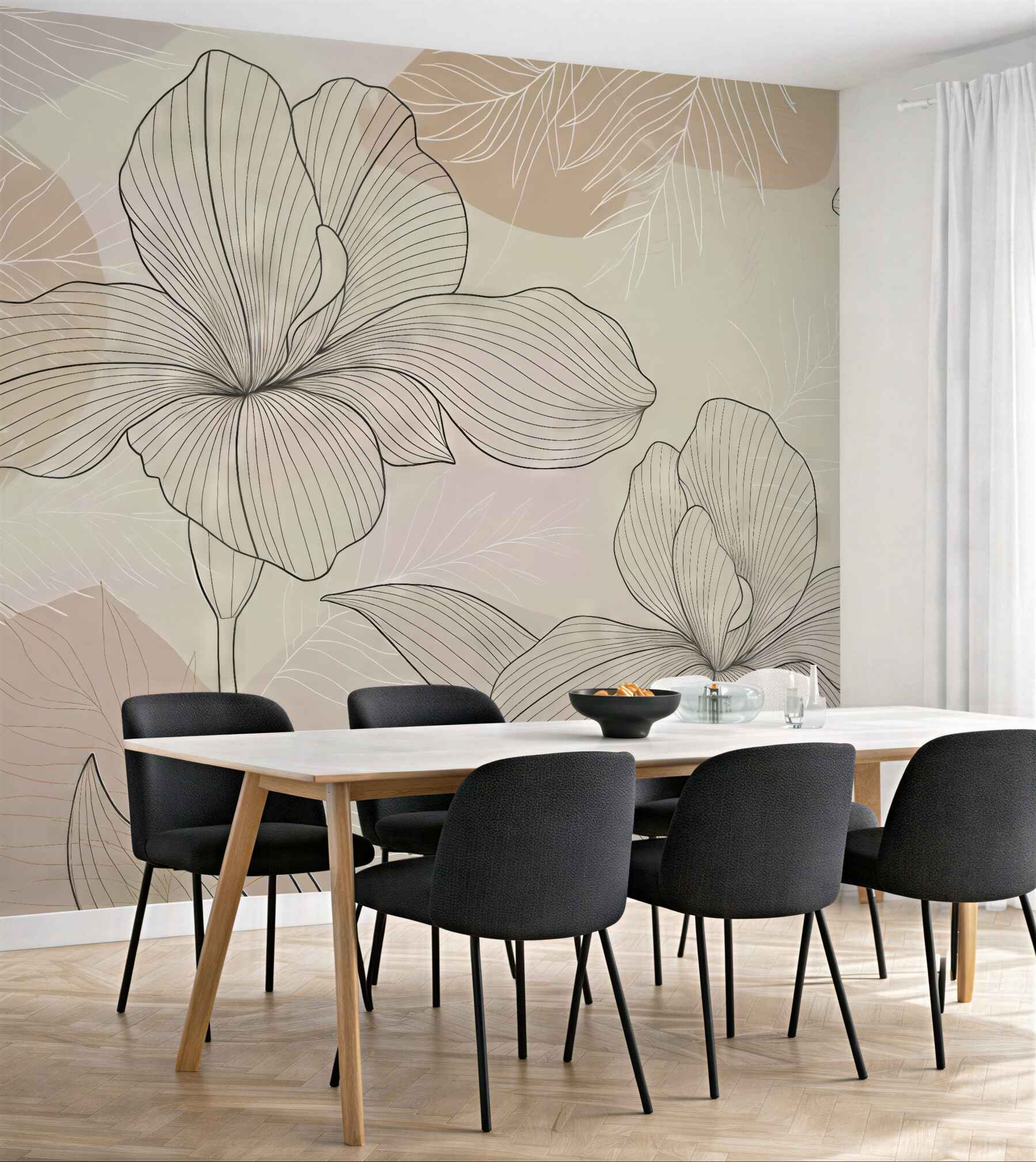 Fototapeta delikatne irysy w pastelowym szkicu