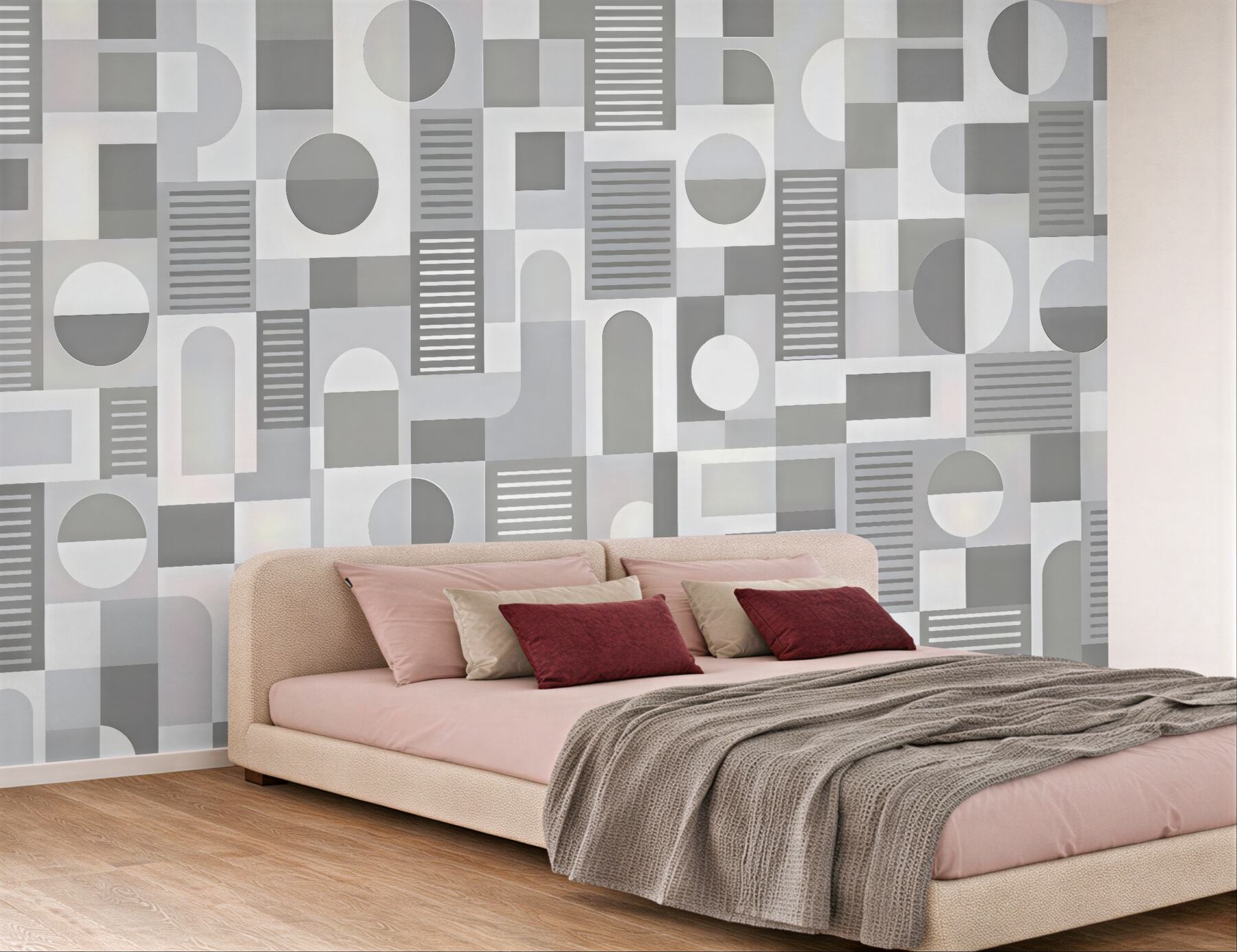 Fototapeta geometryczna mozaika w szarościach minimalistycznych