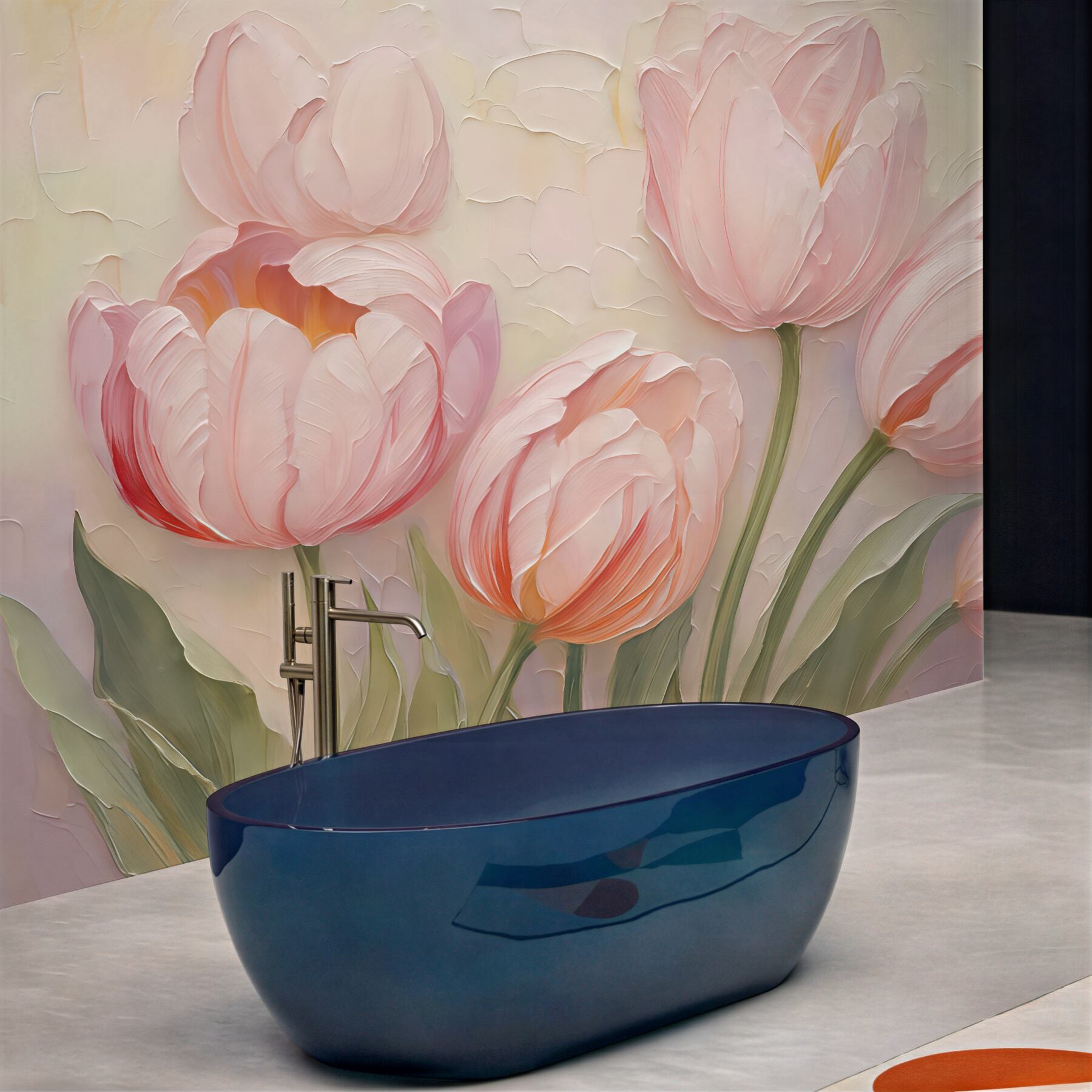 Fototapeta pudrowe tulipany w romantycznym rozkwicie