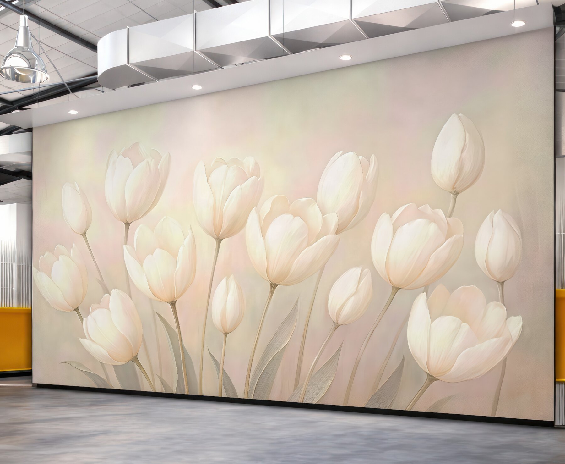 Fototapeta kremowe tulipany w pastelowej poświacie