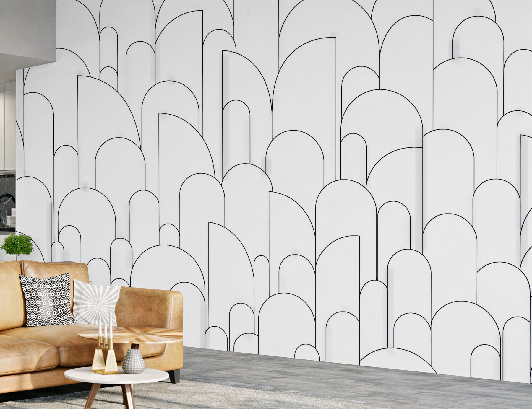 Fototapeta minimalistyczne łuki w nowoczesnym rytmie