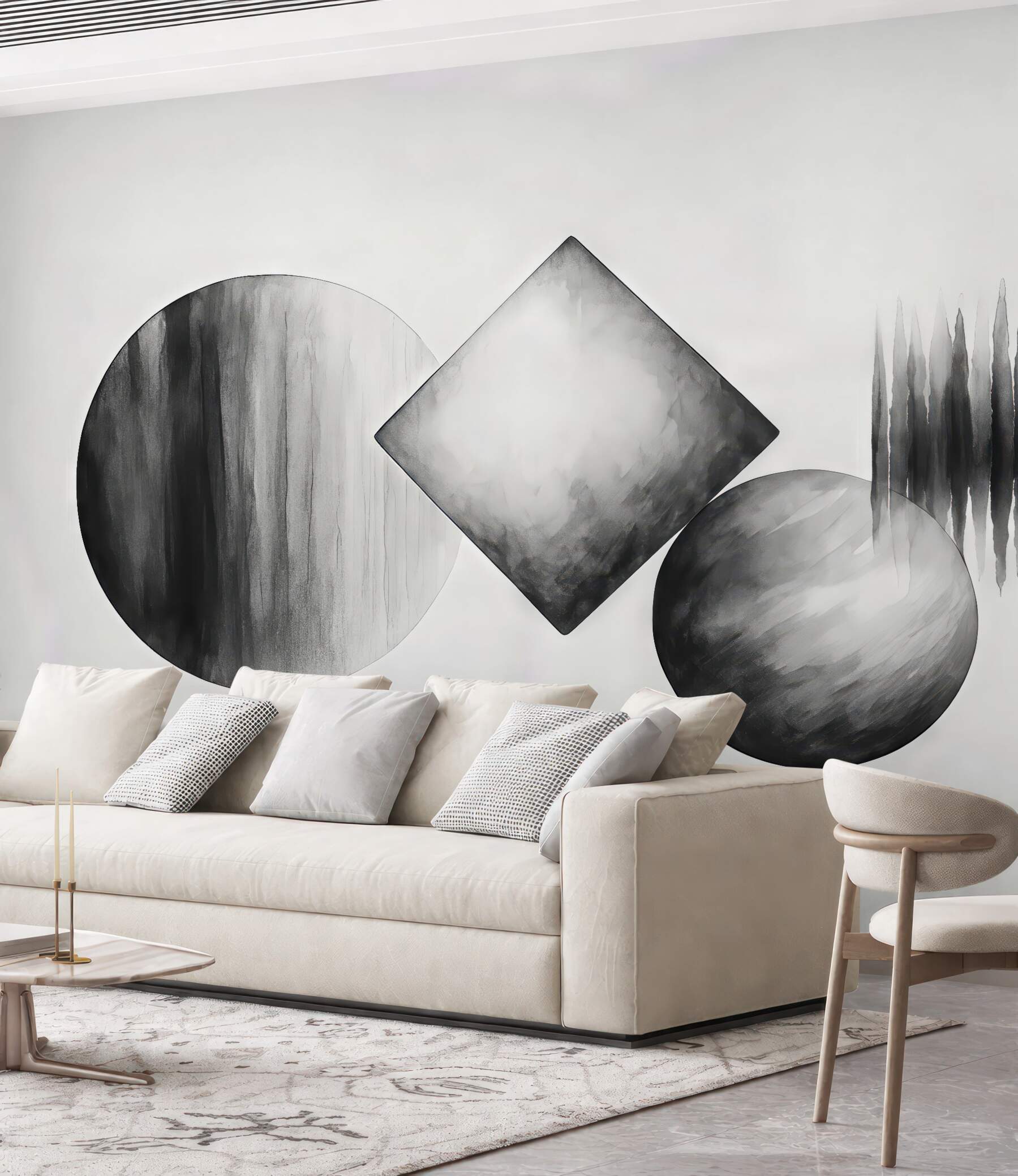 Fototapeta abstrakcyjne formy w szarej harmonii