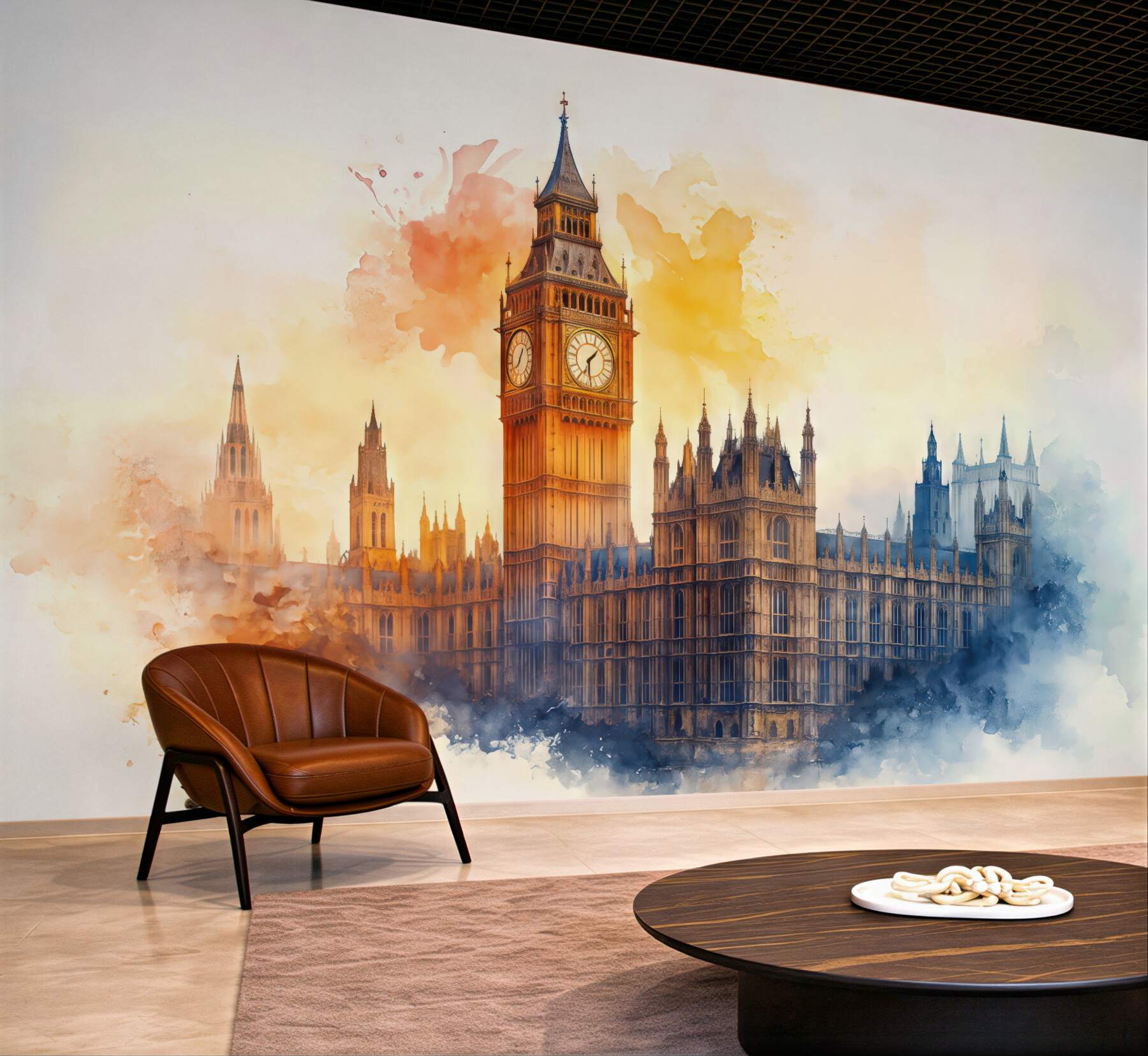 Fototapeta akwarelowy big ben w londynie