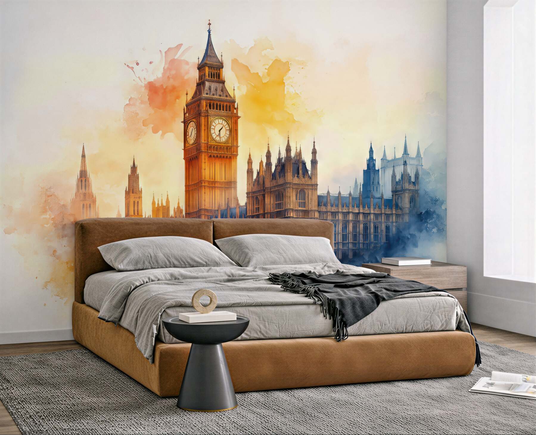 Fototapeta akwarelowy big ben w londynie