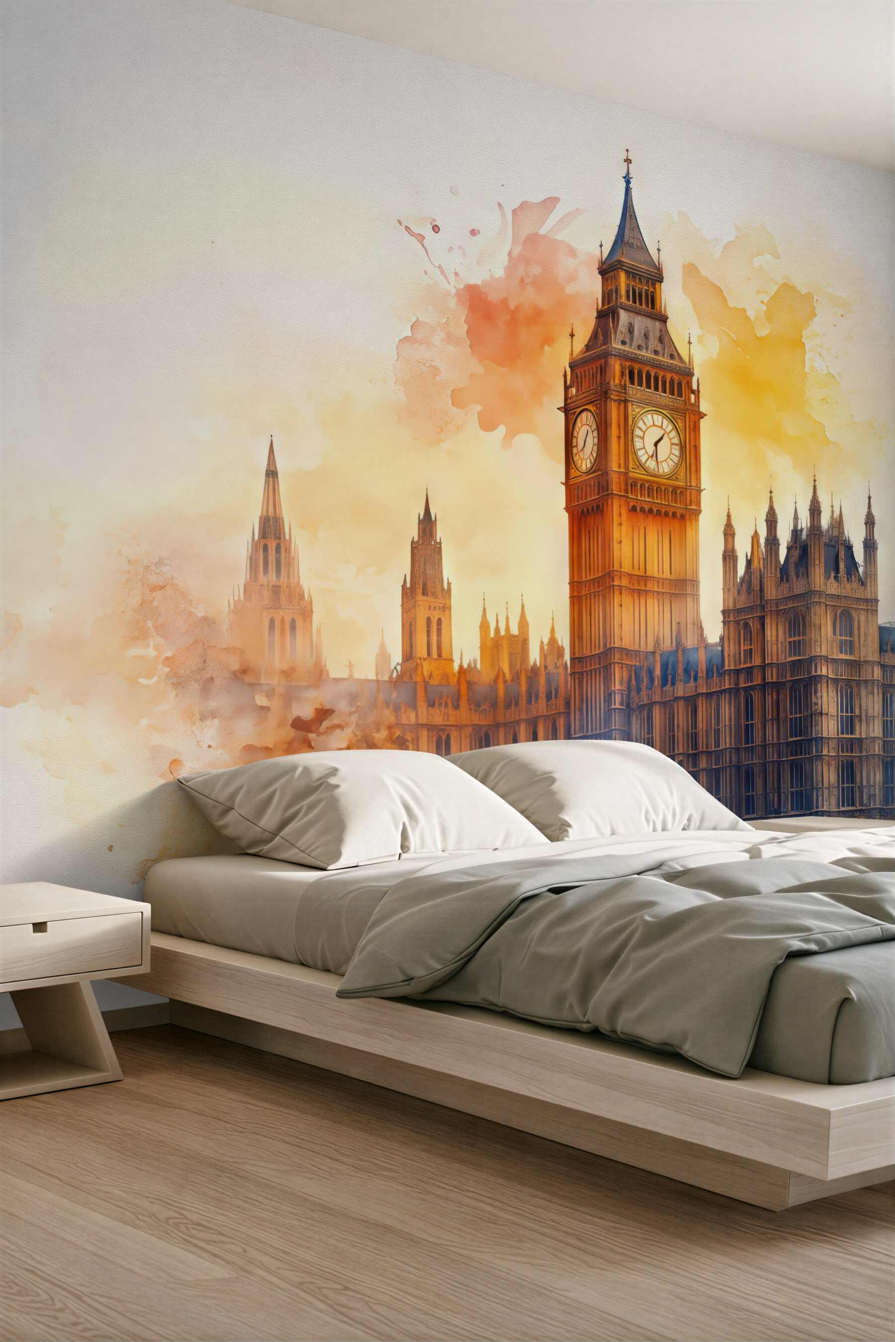 Fototapeta akwarelowy big ben w londynie