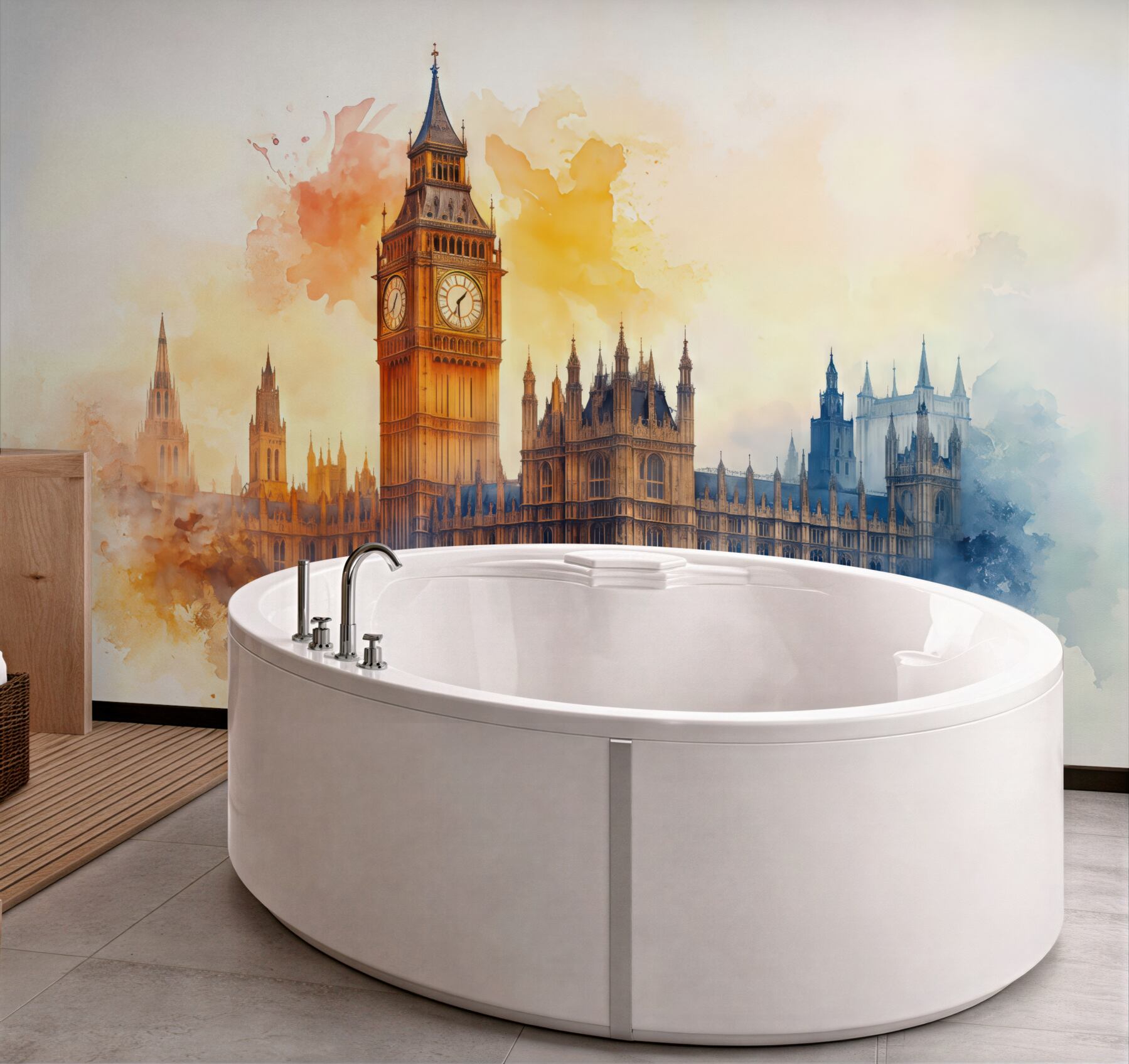 Fototapeta akwarelowy big ben w londynie