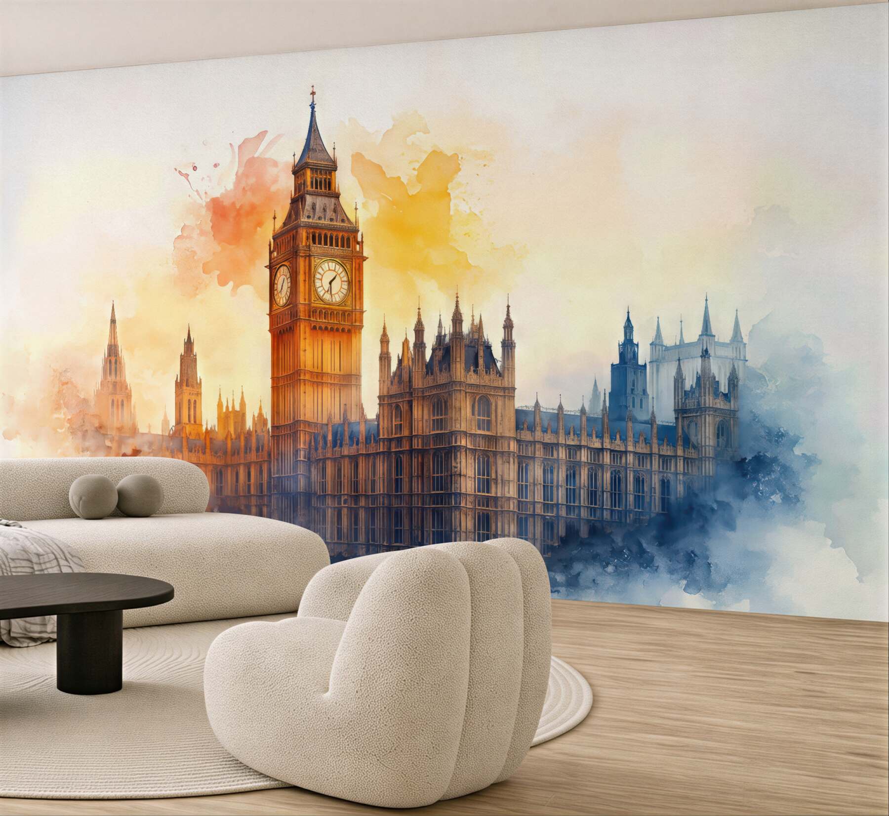 Fototapeta akwarelowy big ben w londynie