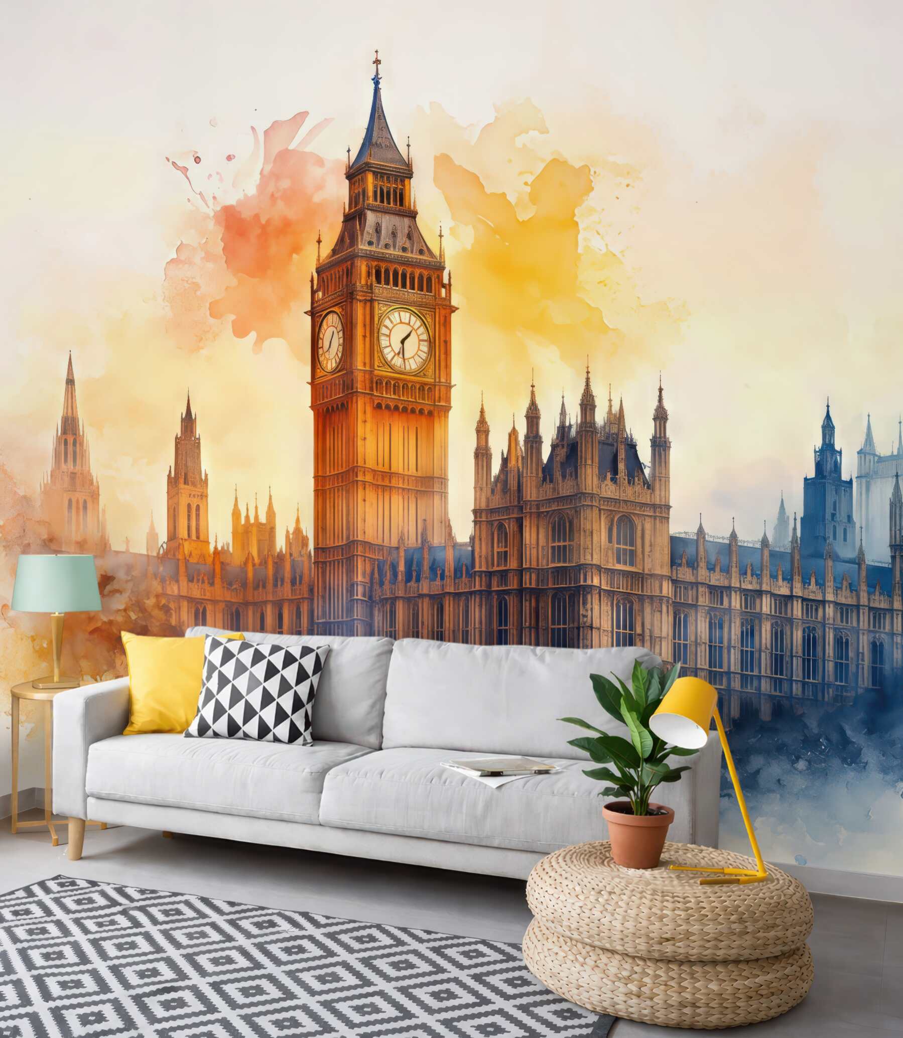 Fototapeta akwarelowy big ben w londynie