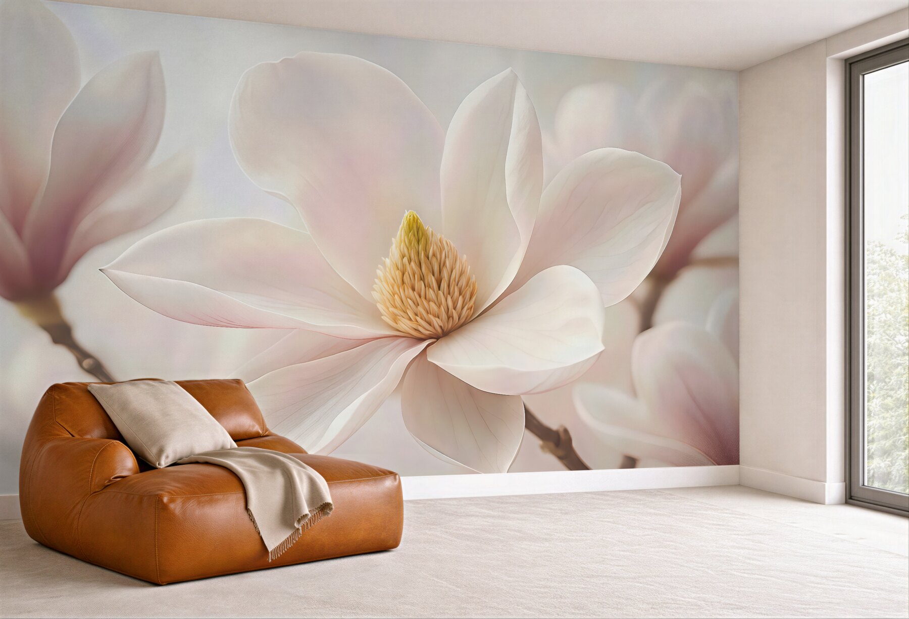 Fototapeta subtelna magnolia w pastelowym świetle