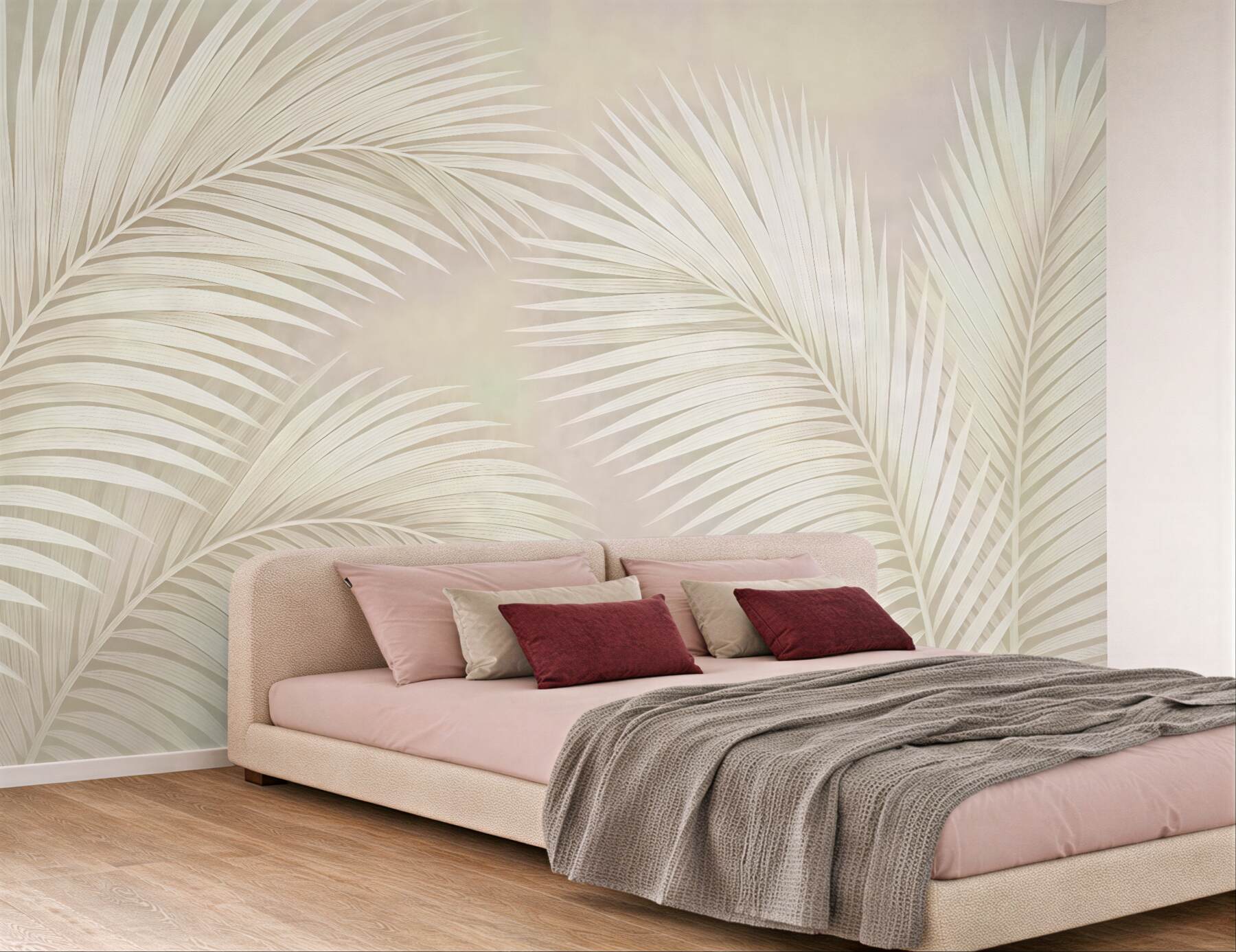 Fototapeta jasne liście palmowe w stylu boho