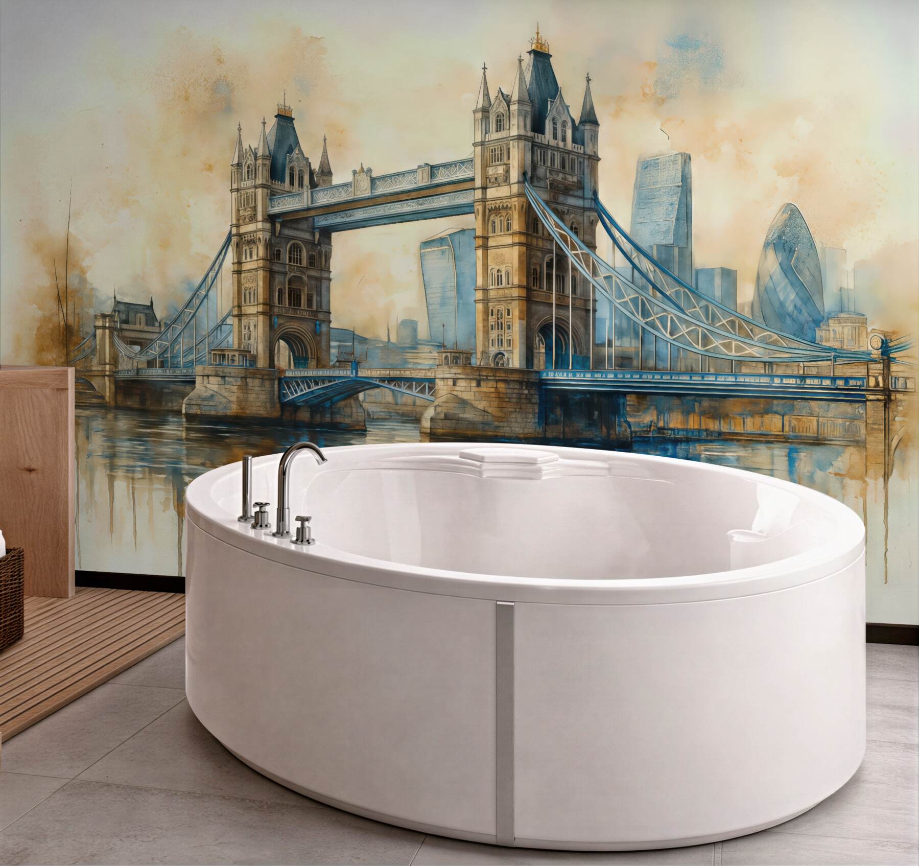 Fototapeta akwarelowy tower bridge w londynie