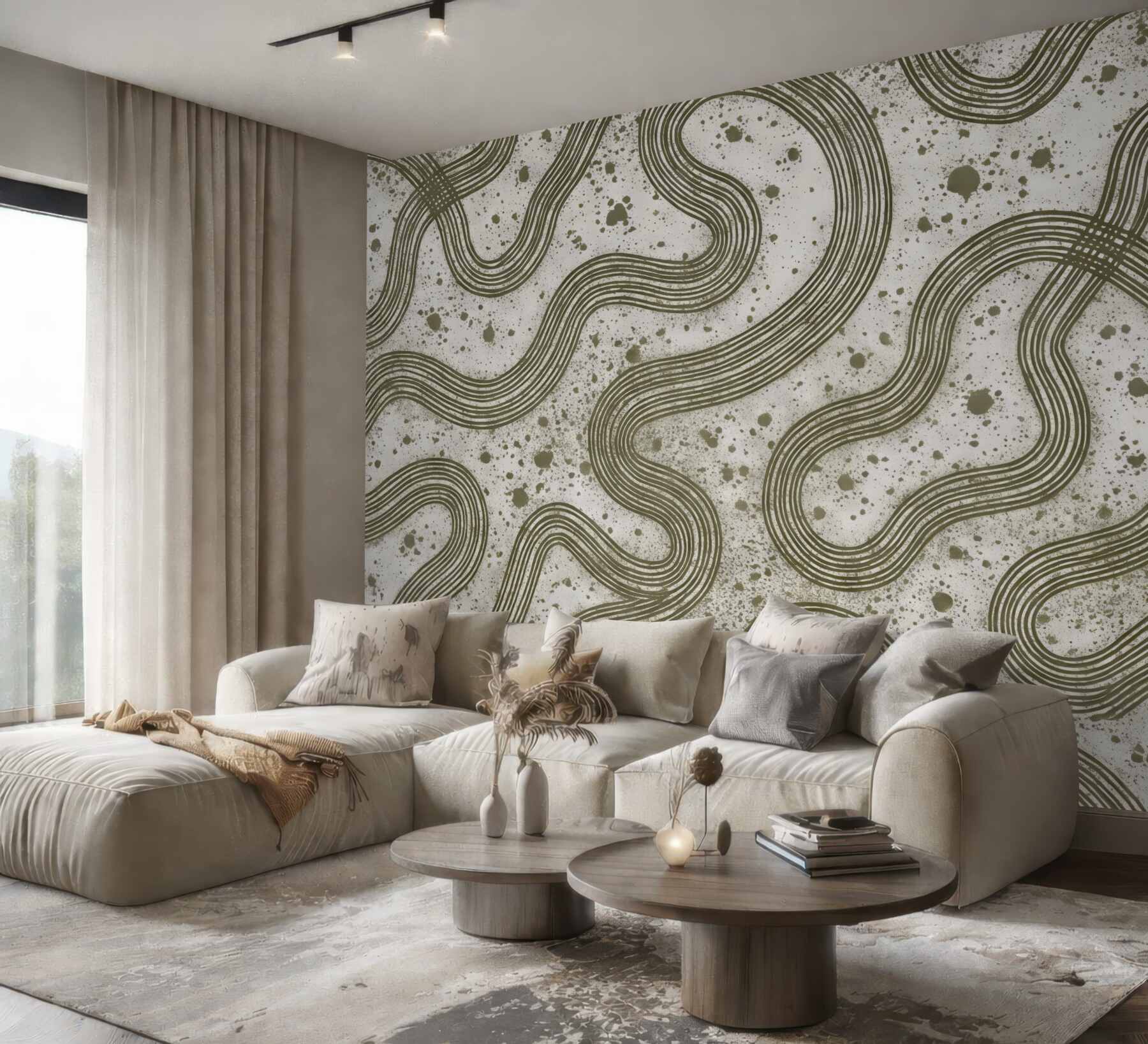 Fototapeta organiczne linie w retro stylu