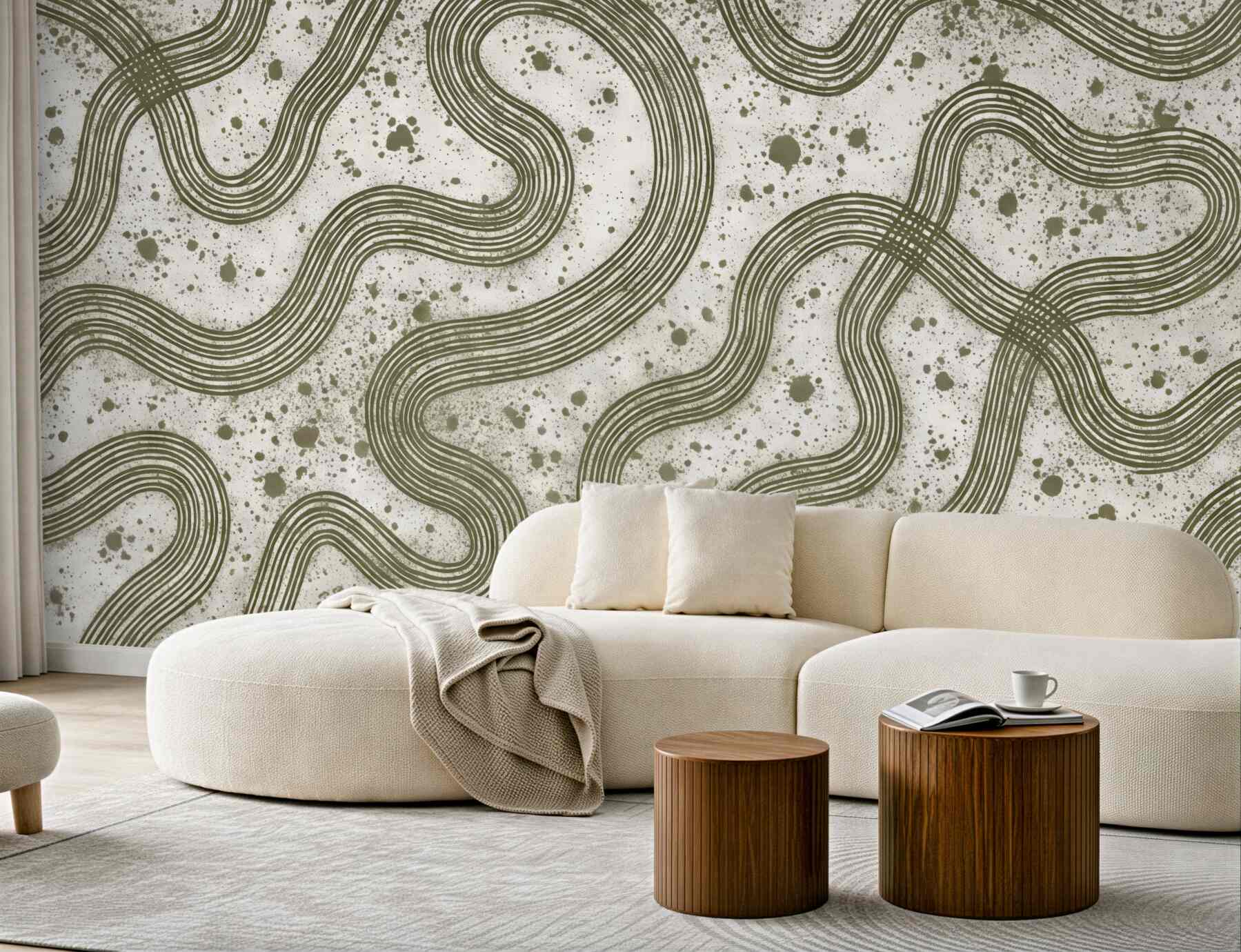 Fototapeta organiczne linie w retro stylu