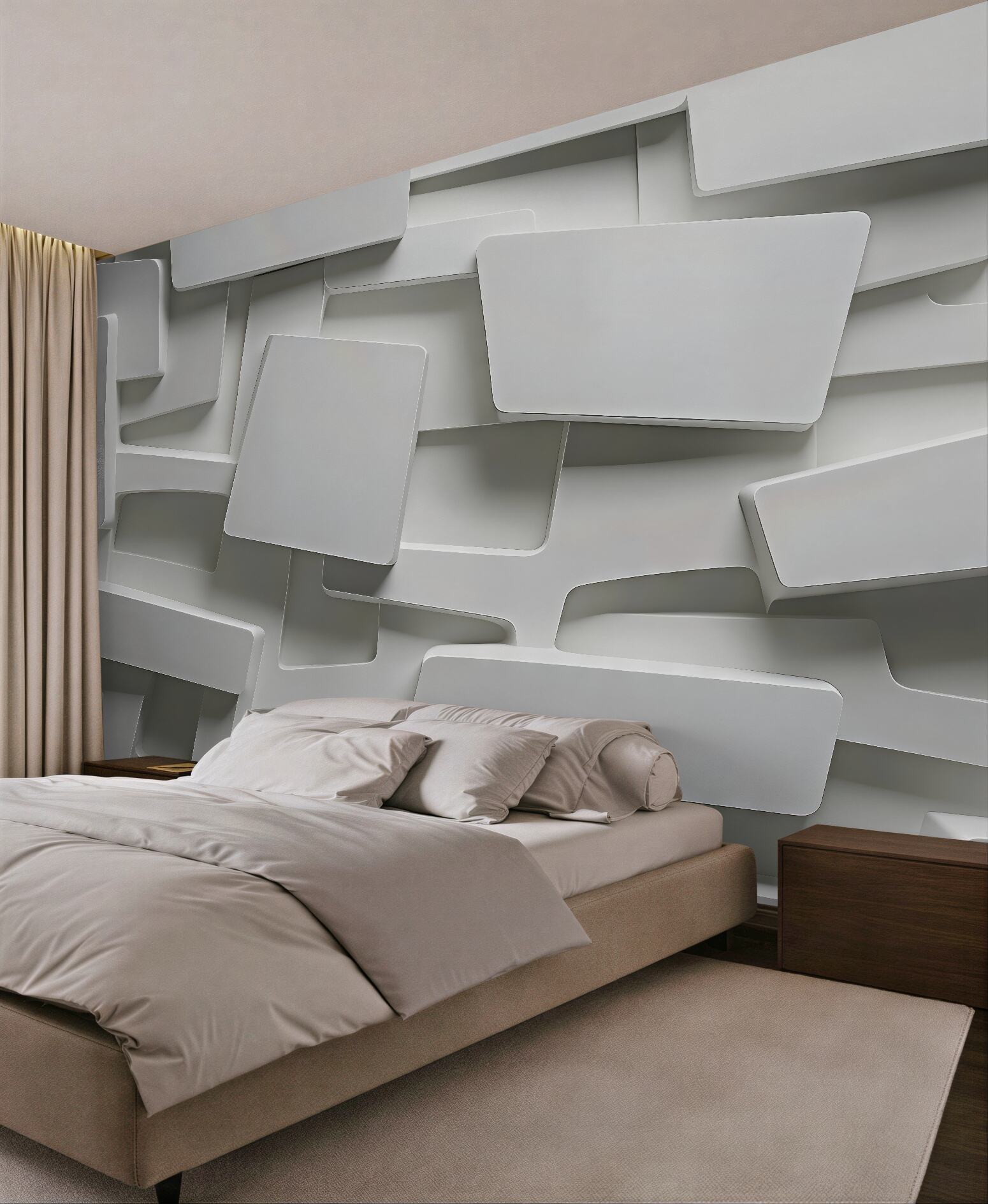 Fototapeta biała abstrakcja geometryczna 3d