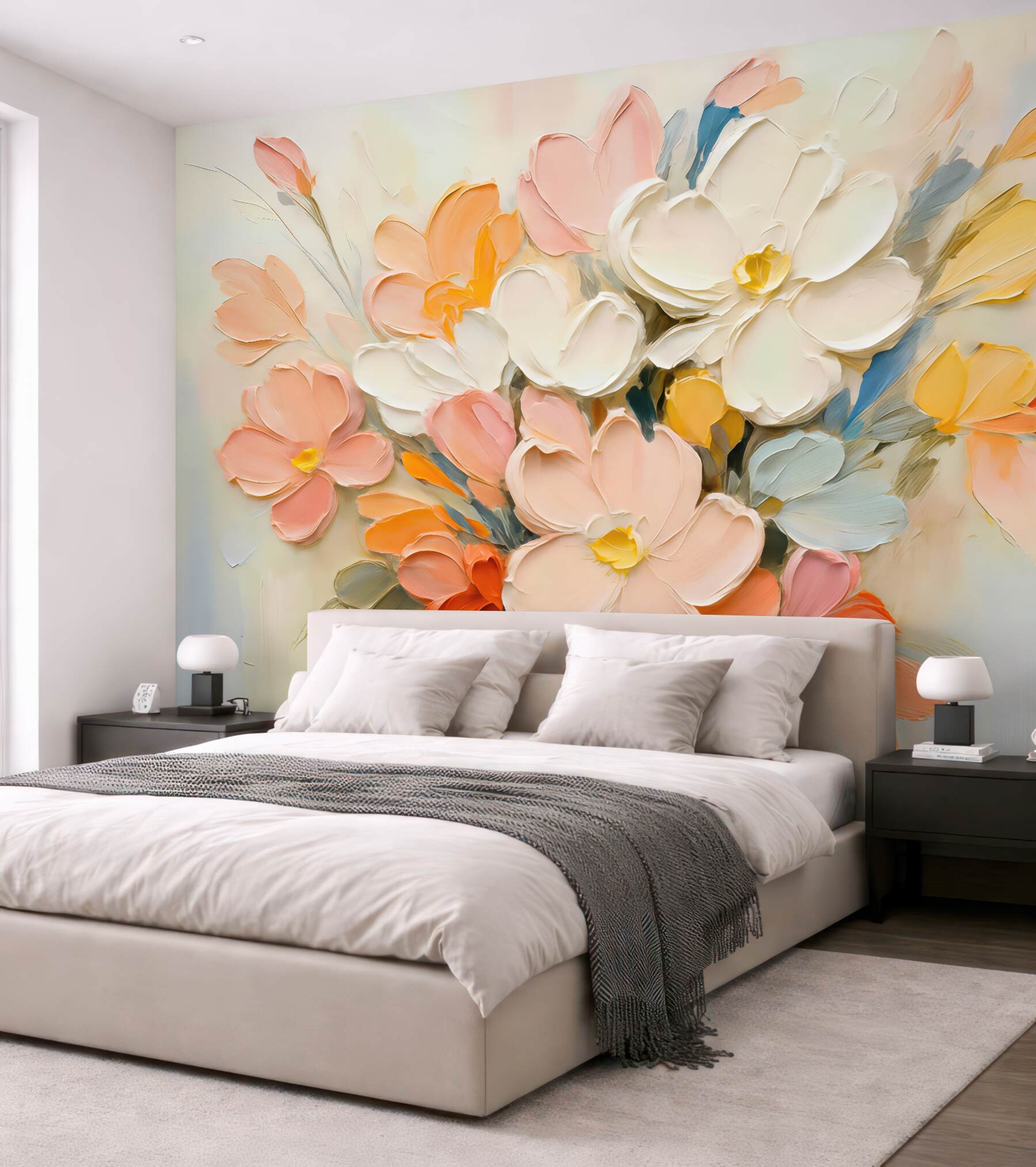 Fototapeta pastelowy bukiet kwiatów w blasku