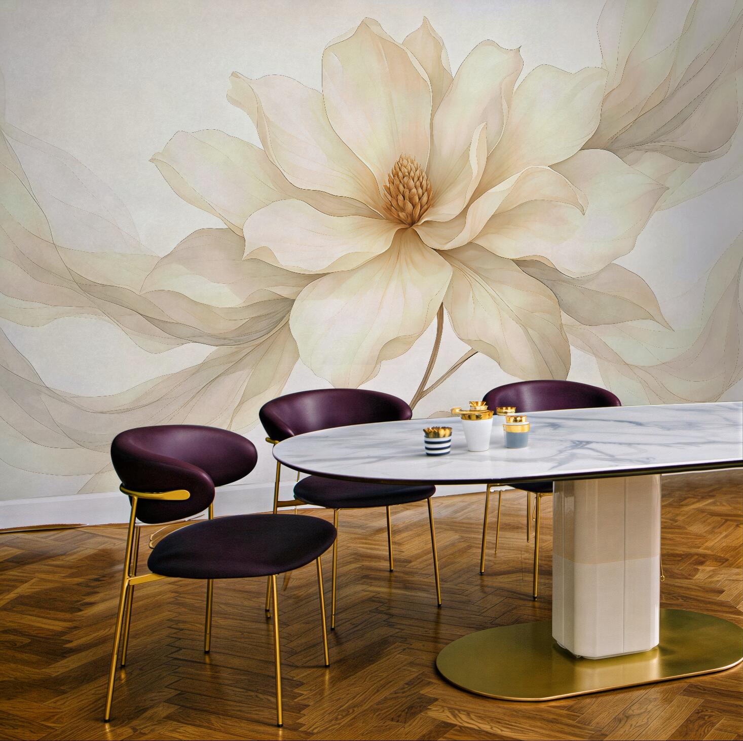 Fototapeta kremowa magnolia w eterycznej odsłonie