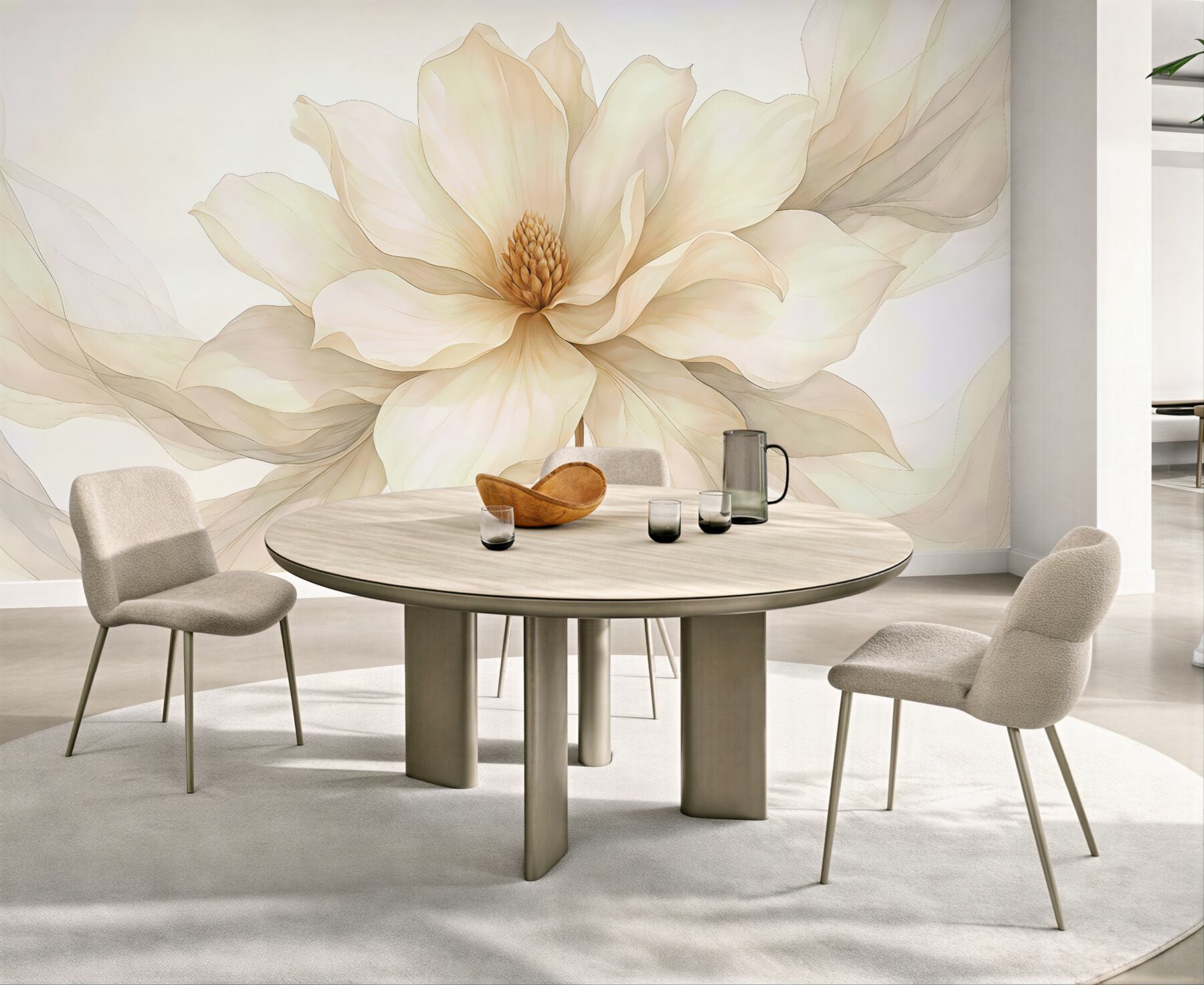 Fototapeta kremowa magnolia w eterycznej odsłonie
