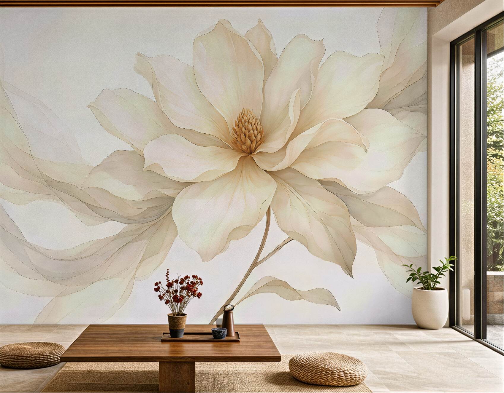 Fototapeta kremowa magnolia w eterycznej odsłonie
