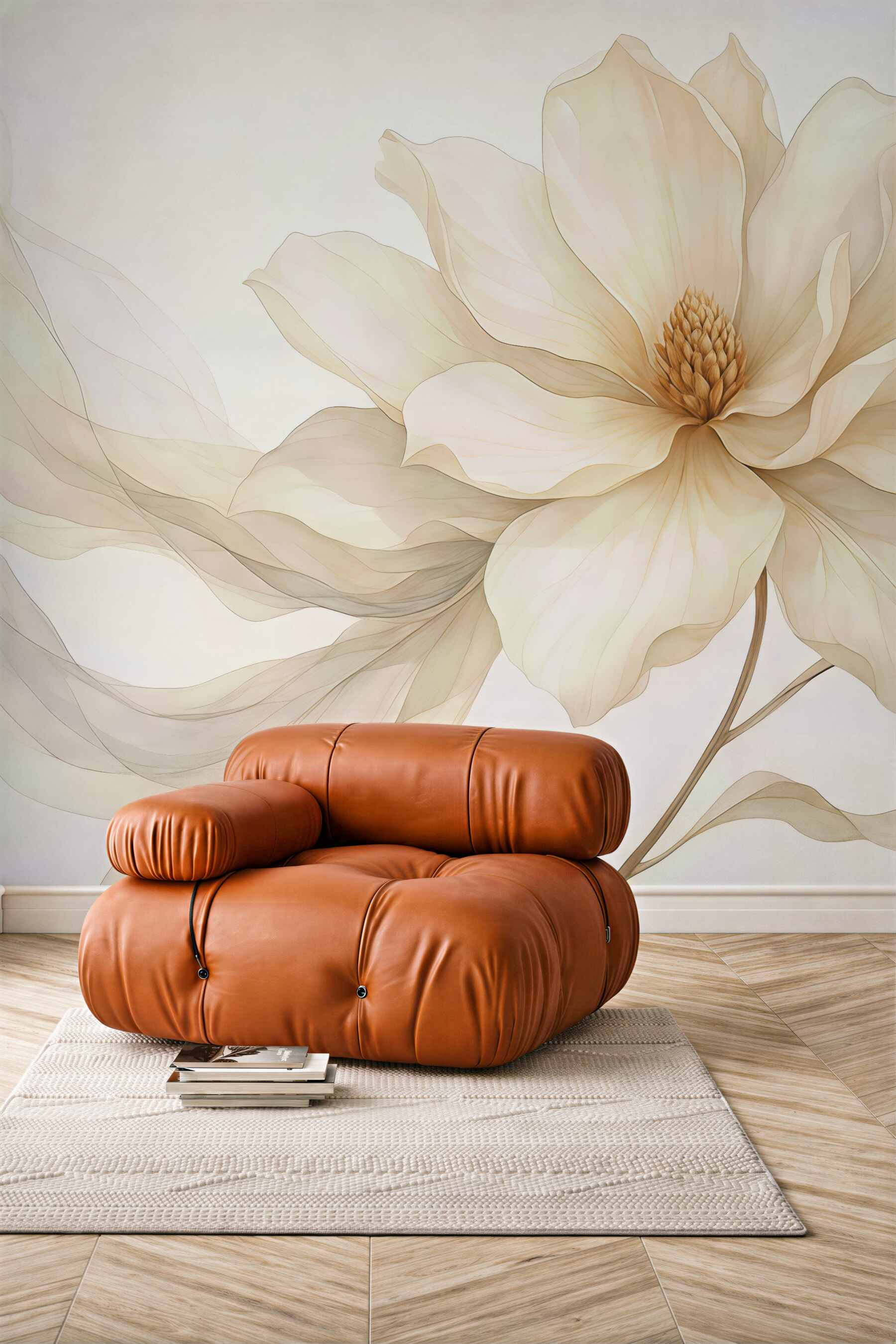Fototapeta kremowa magnolia w eterycznej odsłonie