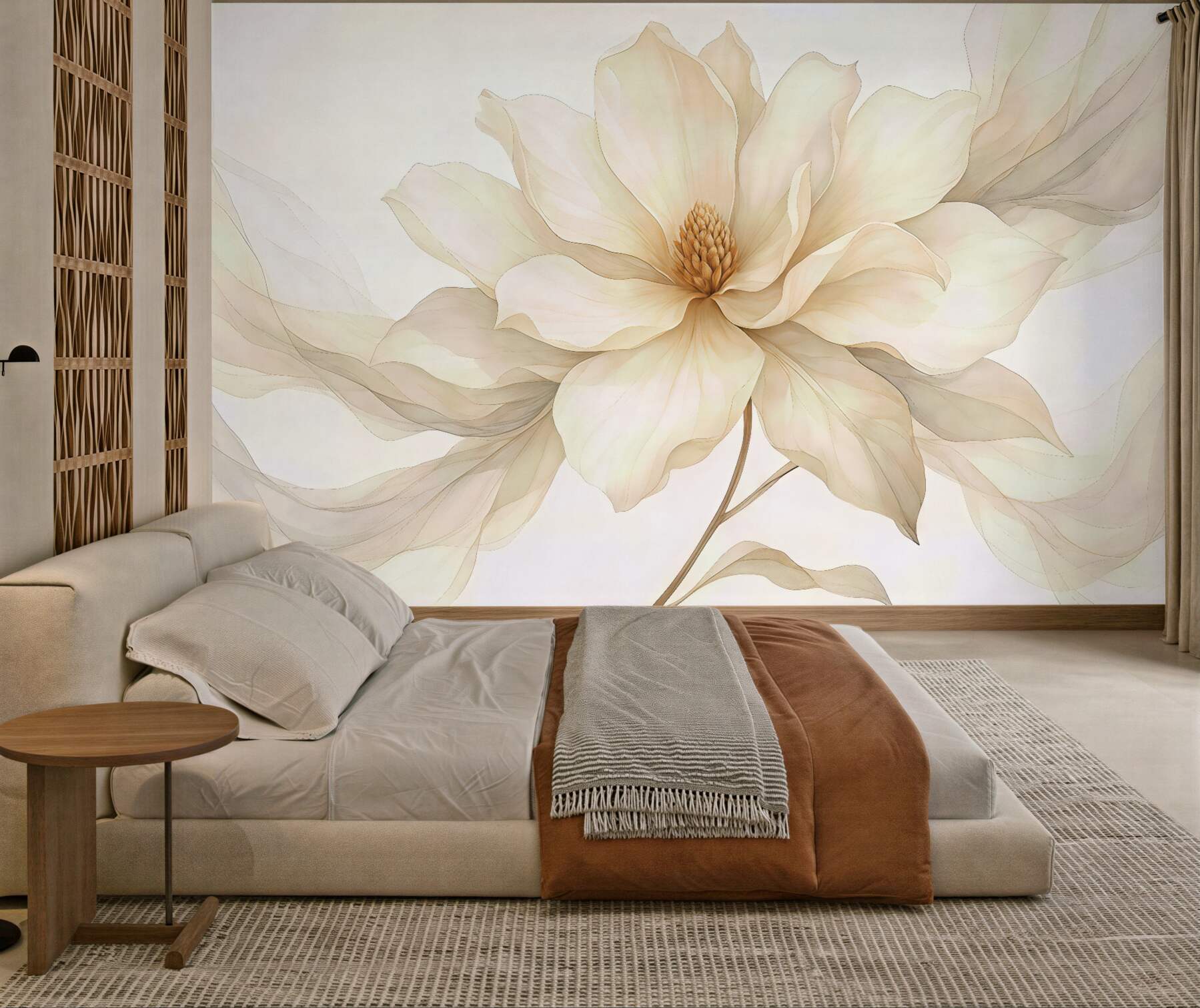 Fototapeta kremowa magnolia w eterycznej odsłonie