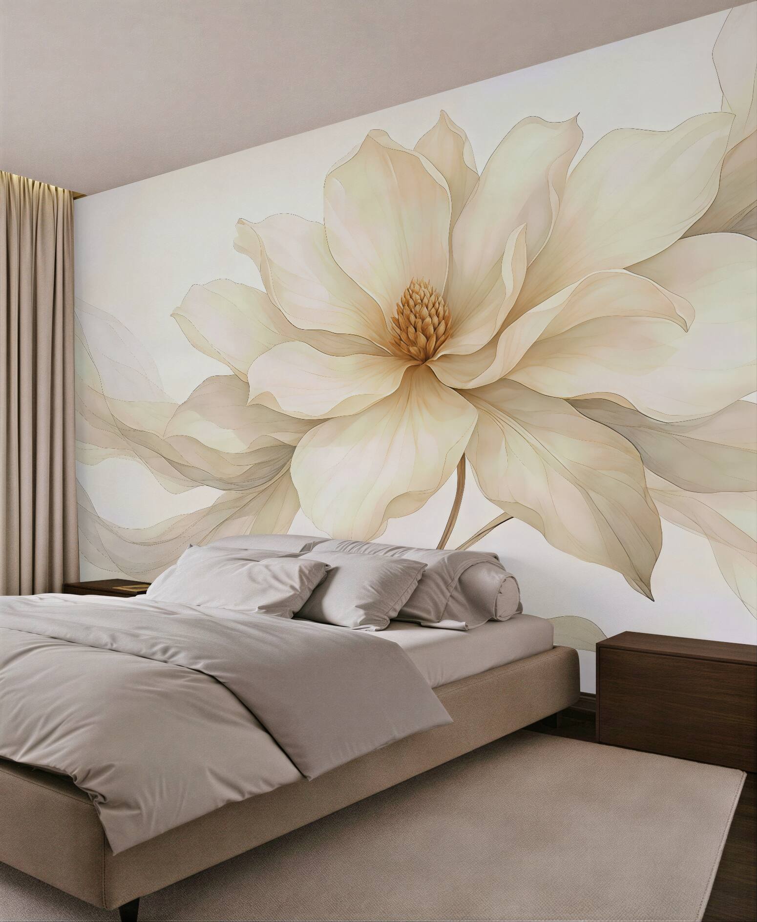 Fototapeta kremowa magnolia w eterycznej odsłonie