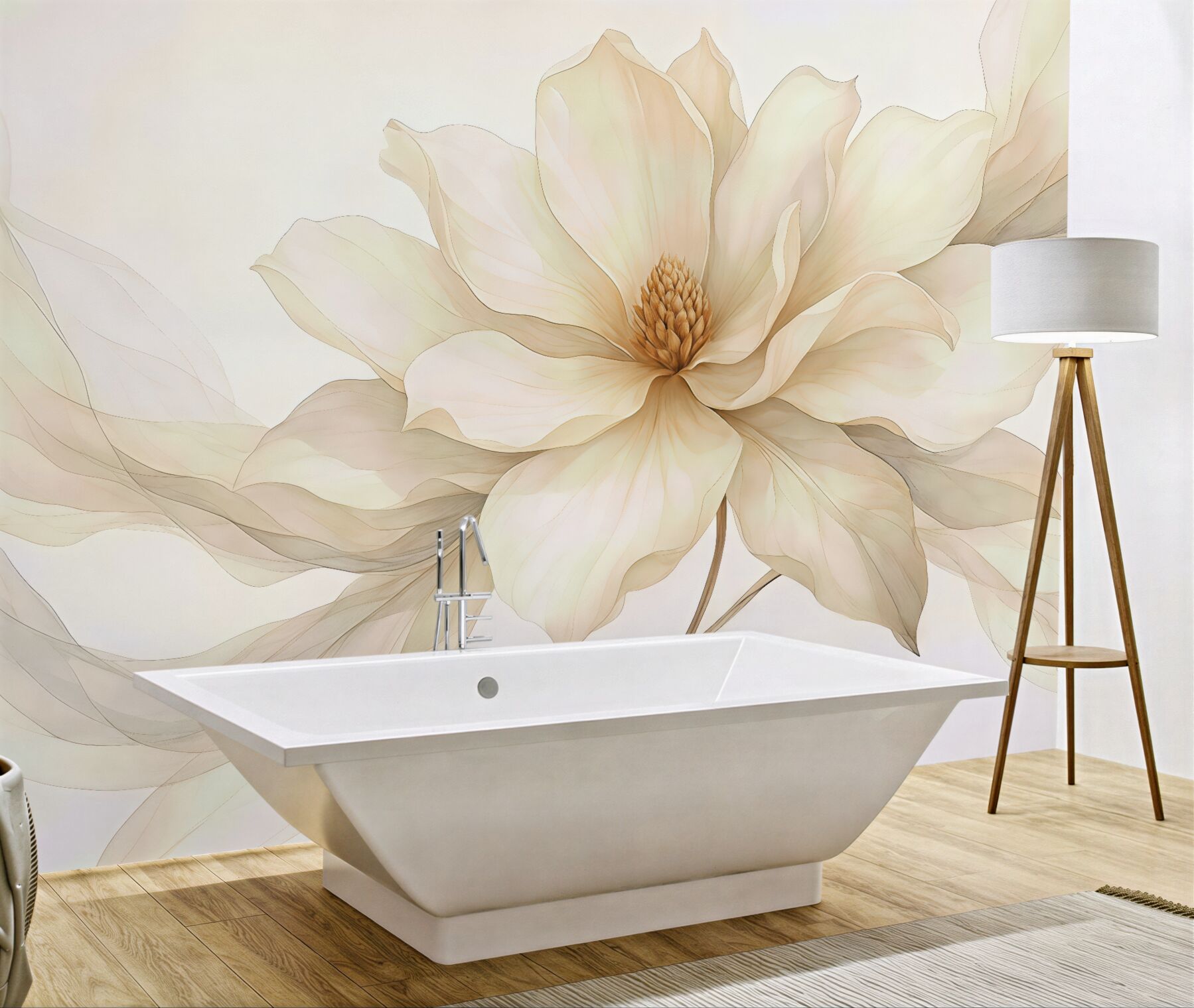 Fototapeta kremowa magnolia w eterycznej odsłonie