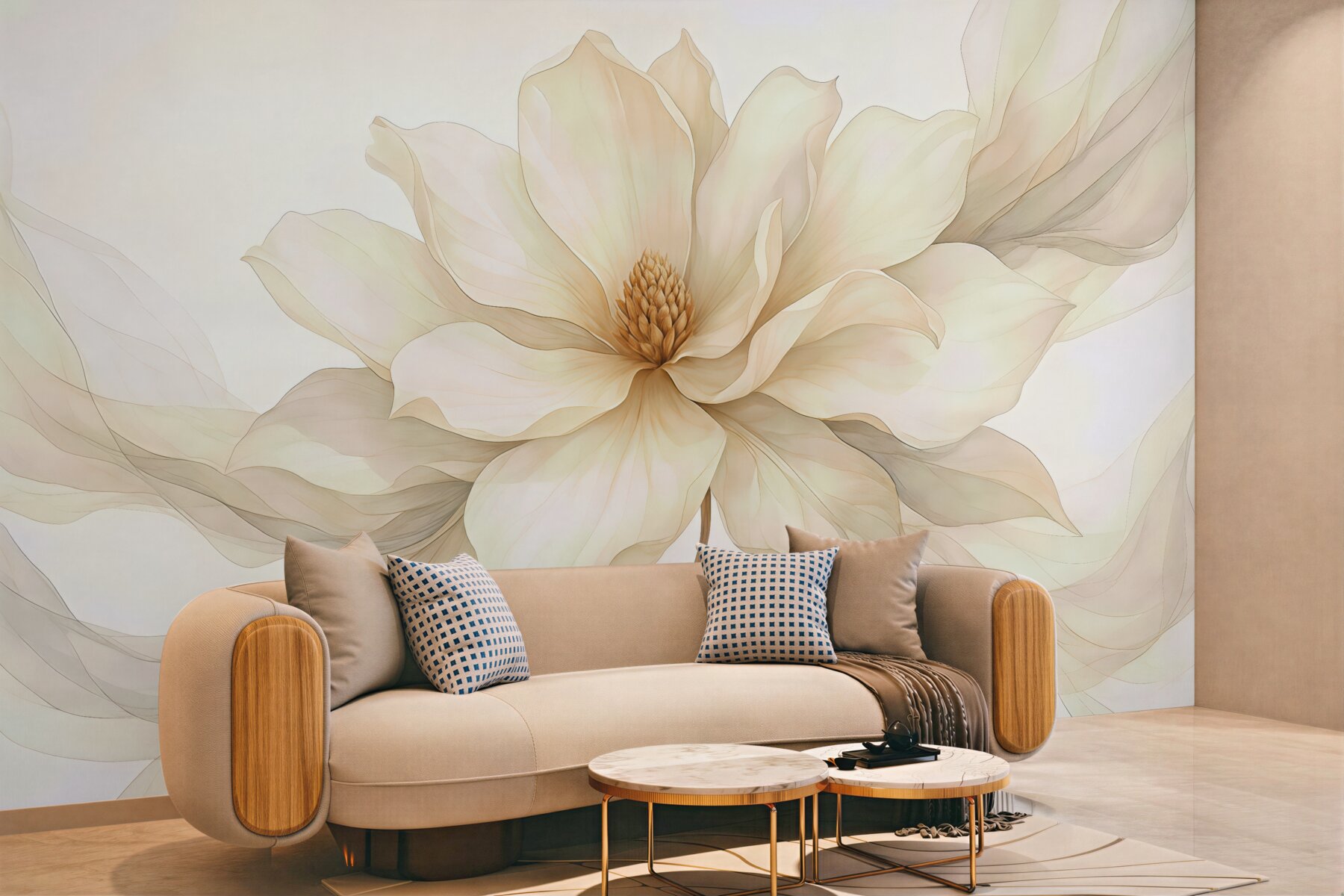 Fototapeta kremowa magnolia w eterycznej odsłonie