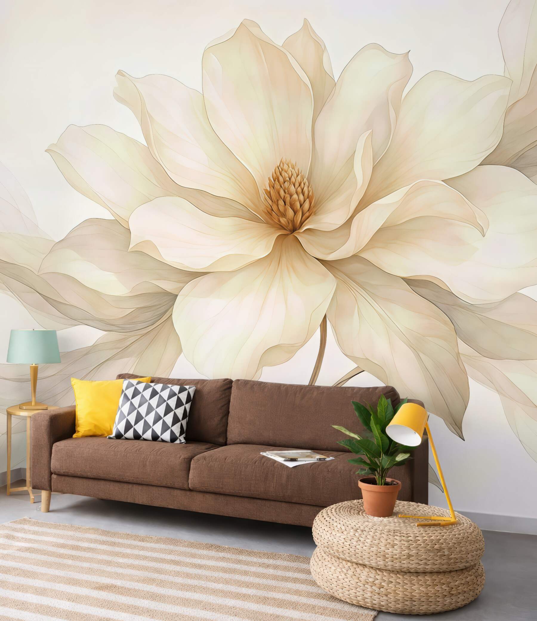 Fototapeta kremowa magnolia w eterycznej odsłonie