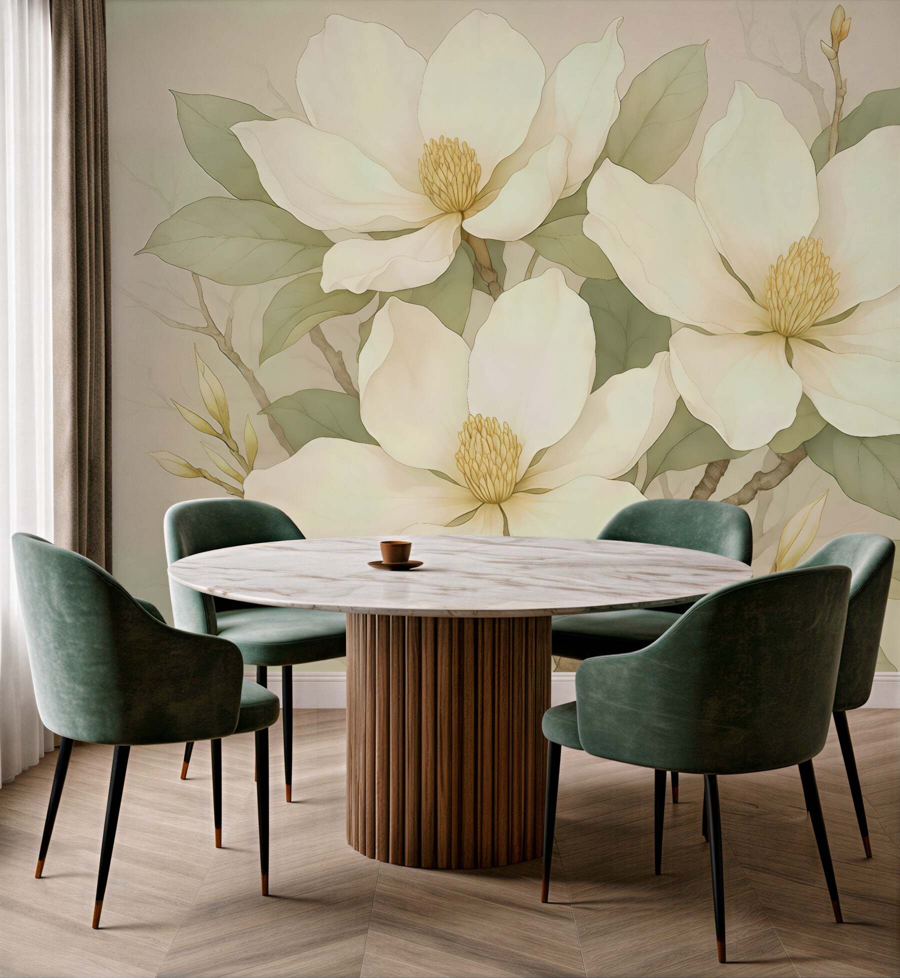 Fototapeta kremowe magnolie w subtelnej elegancji
