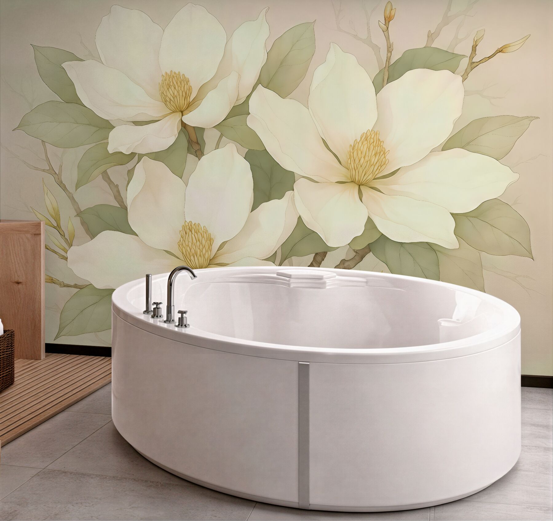 Fototapeta kremowe magnolie w subtelnej elegancji
