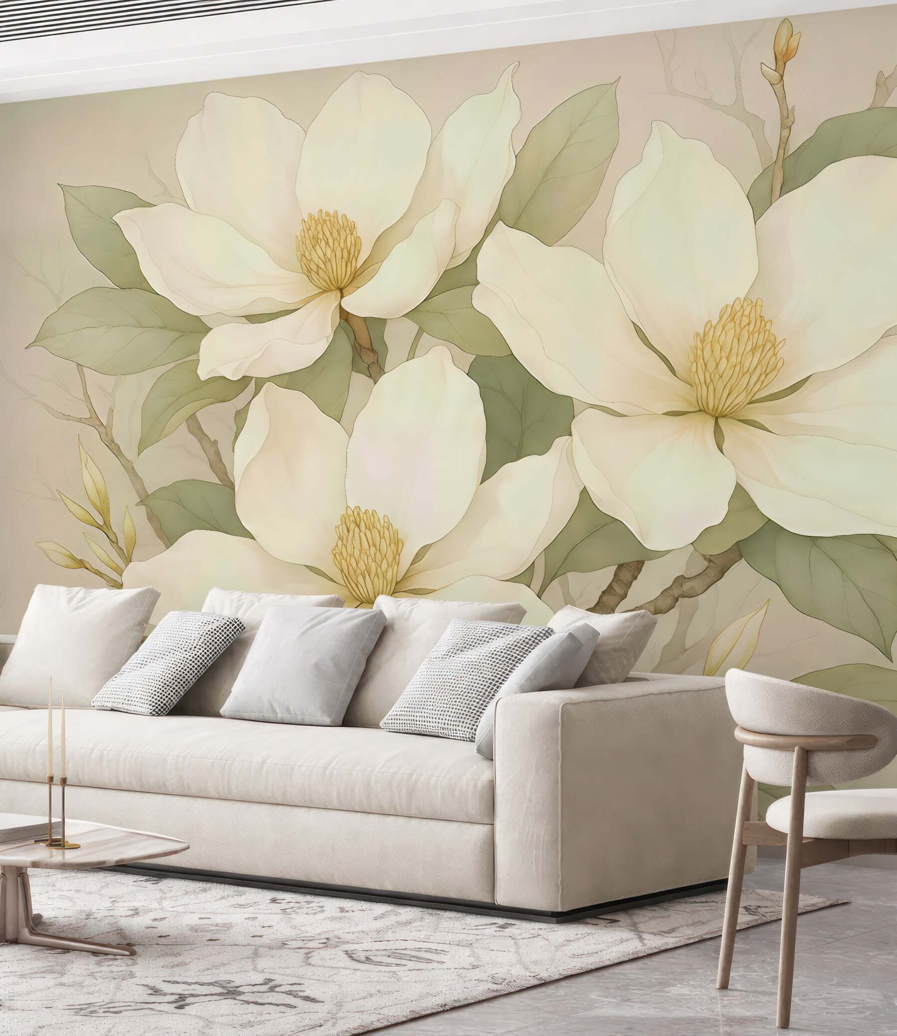 Fototapeta kremowe magnolie w subtelnej elegancji