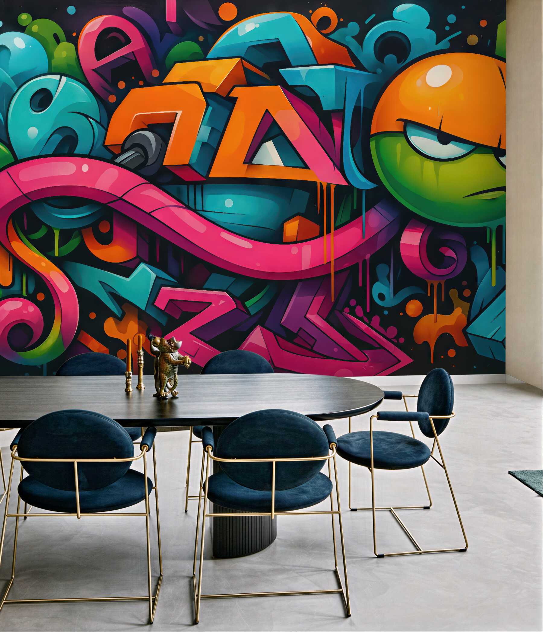 Fototapeta kolorowe graffiti z miejskim charakterem