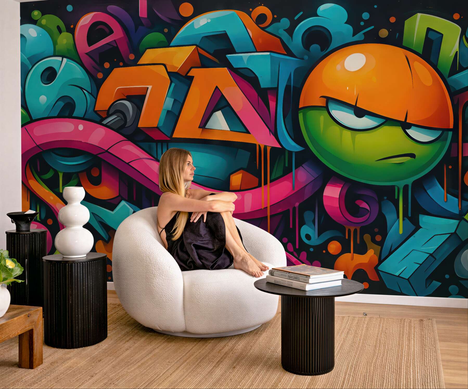 Fototapeta kolorowe graffiti z miejskim charakterem