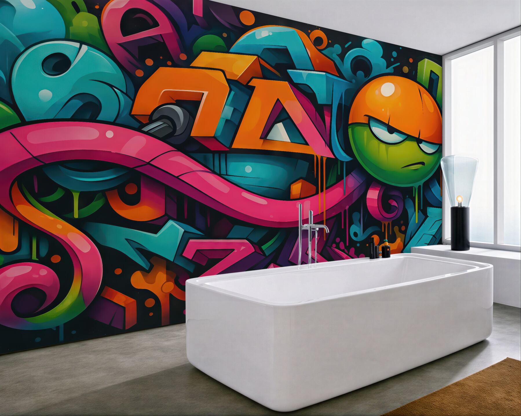 Fototapeta kolorowe graffiti z miejskim charakterem