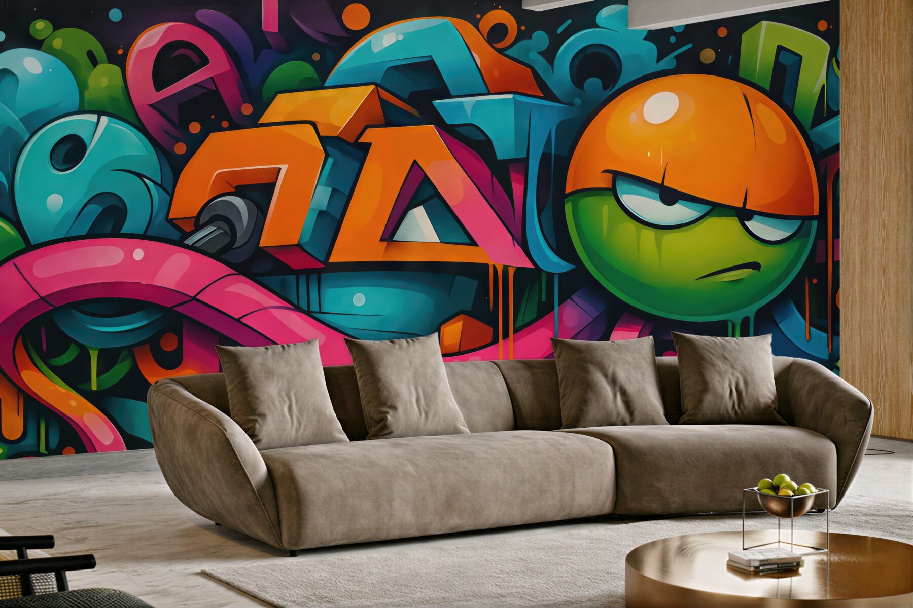 Fototapeta kolorowe graffiti z miejskim charakterem