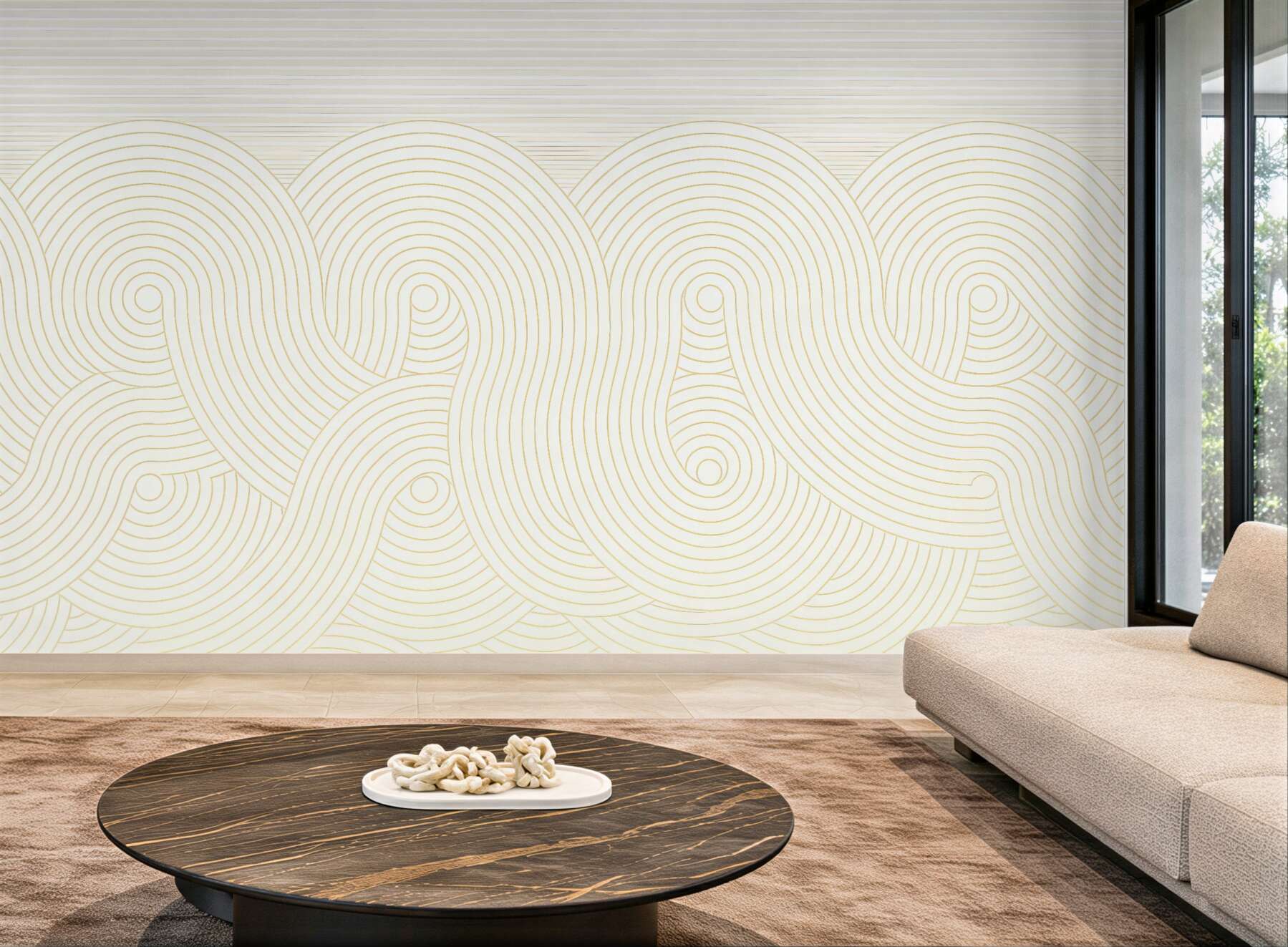 Fototapeta złote abstrakcyjne fale art déco