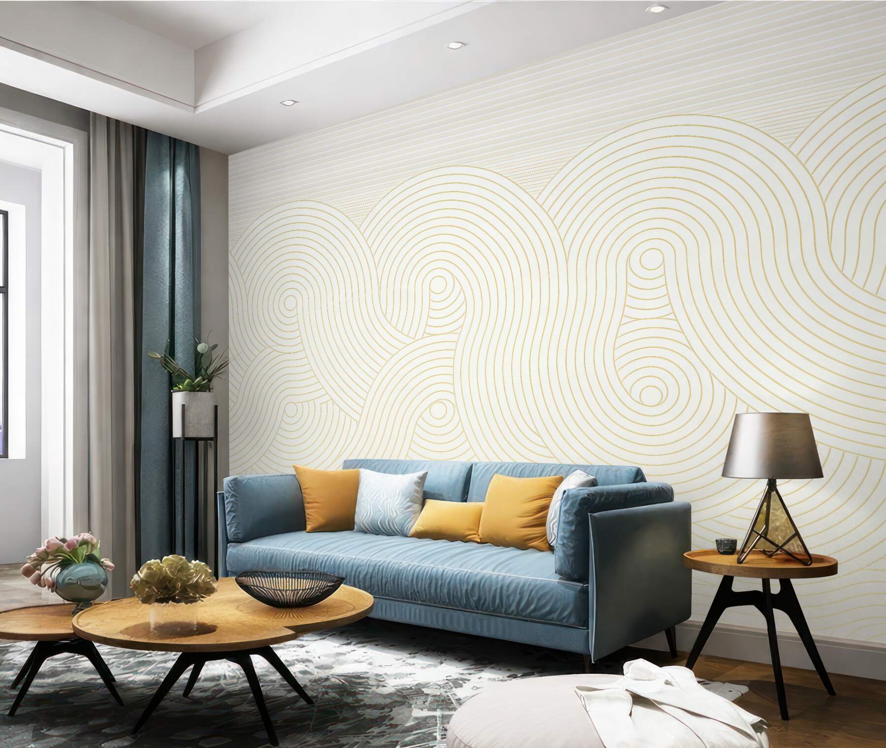 Fototapeta złote abstrakcyjne fale art déco