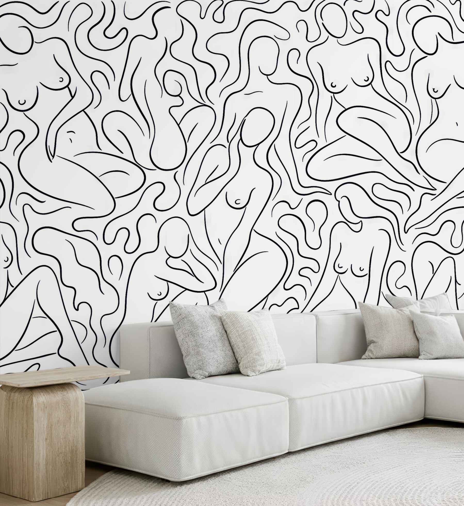 Fototapeta minimalistyczne kobiece kontury w abstrakcji