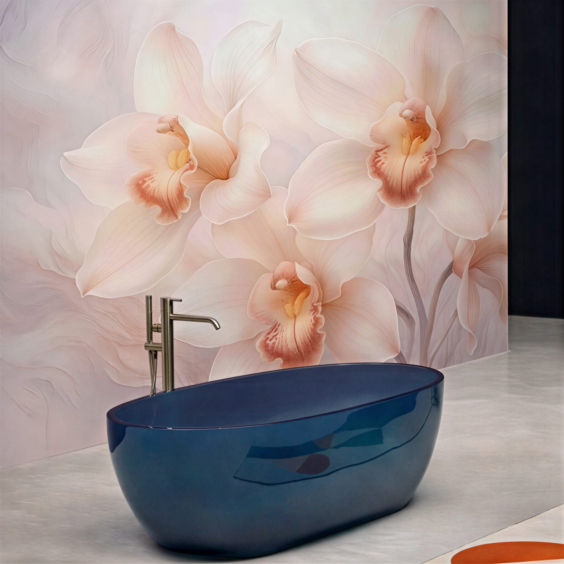 Fototapeta pudrowe orchidee w subtelnej elegancji